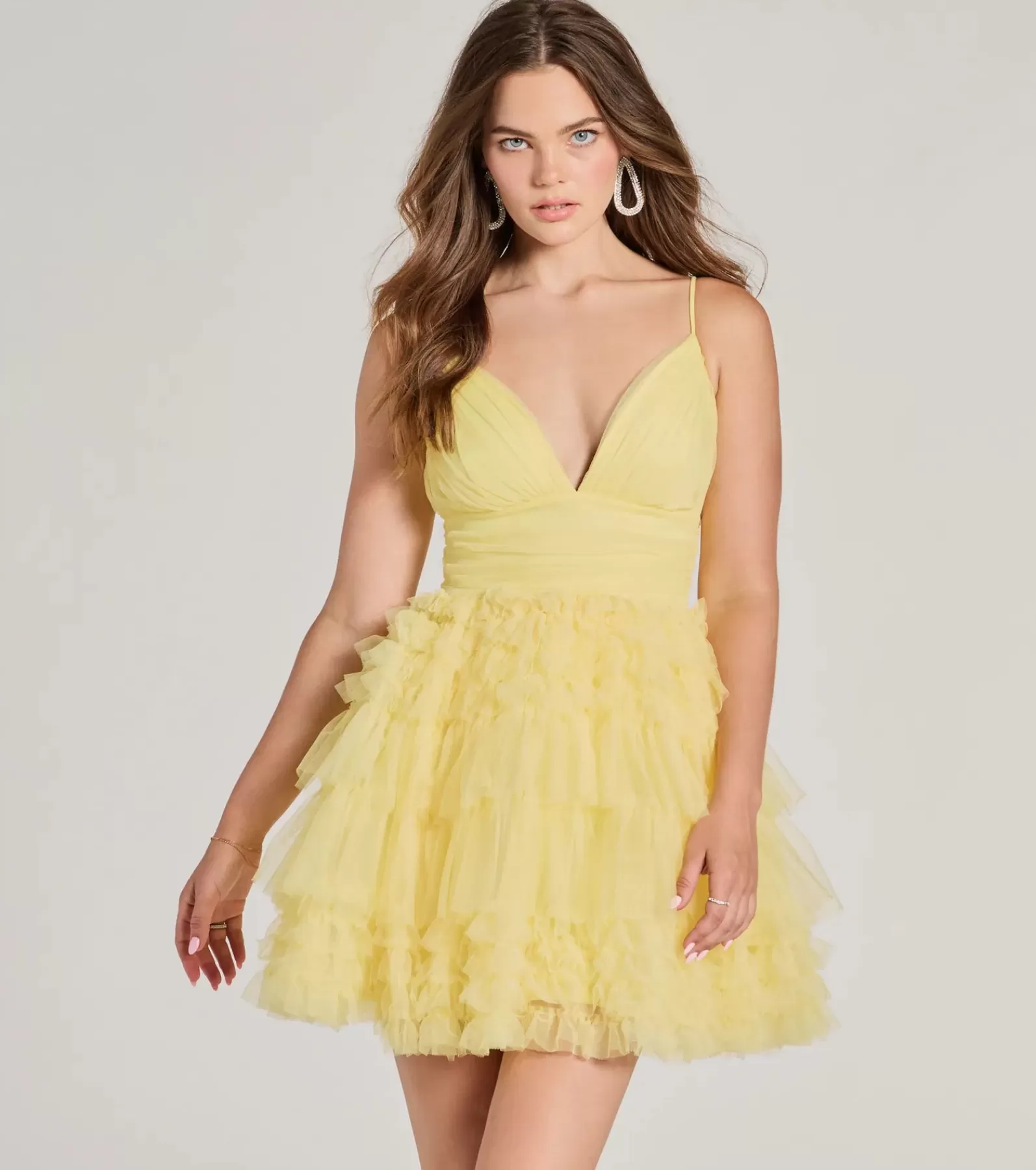 Windsor Skater Dresses | Semi-Formal Dresses*Katalina V-Neck Ruffle A-Line Party Dress