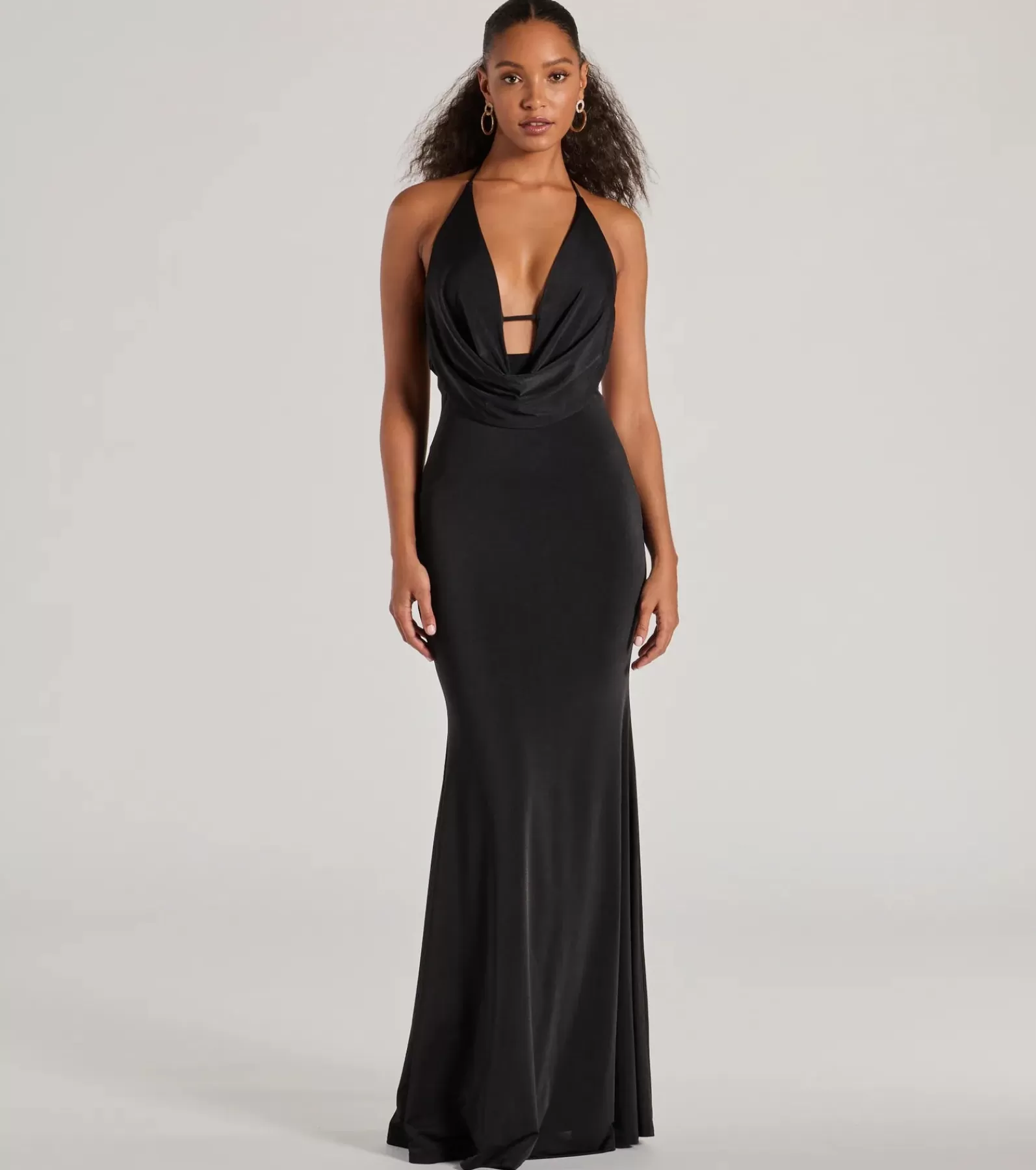 Windsor Wedding Outfits | Black Tie Wedding Guest Dresses*Katherine Halter Open Back Mermaid Formal Dress