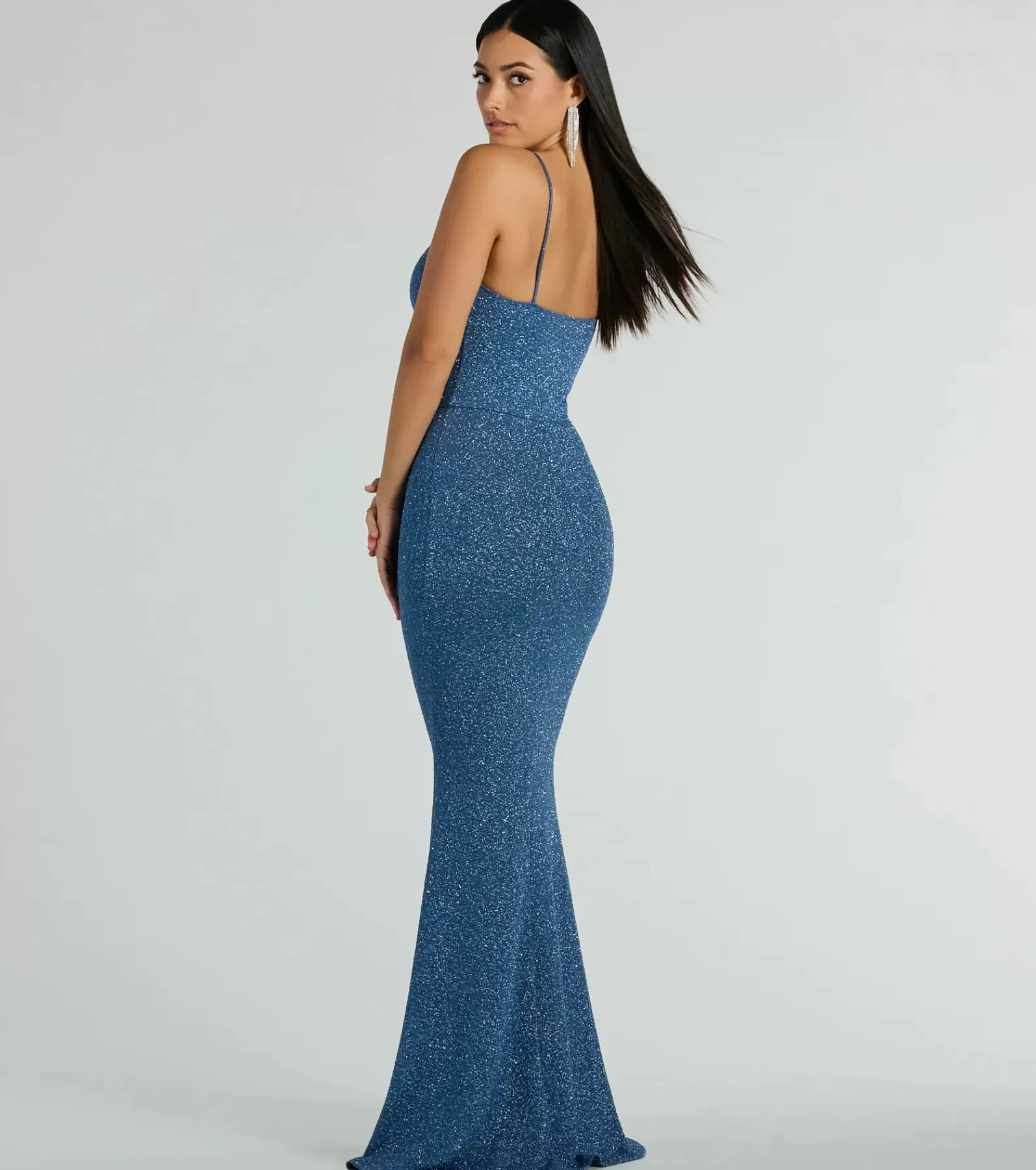 Windsor Blue Bridesmaid Dresses*Kelsie Formal Glitter Mermaid Dress