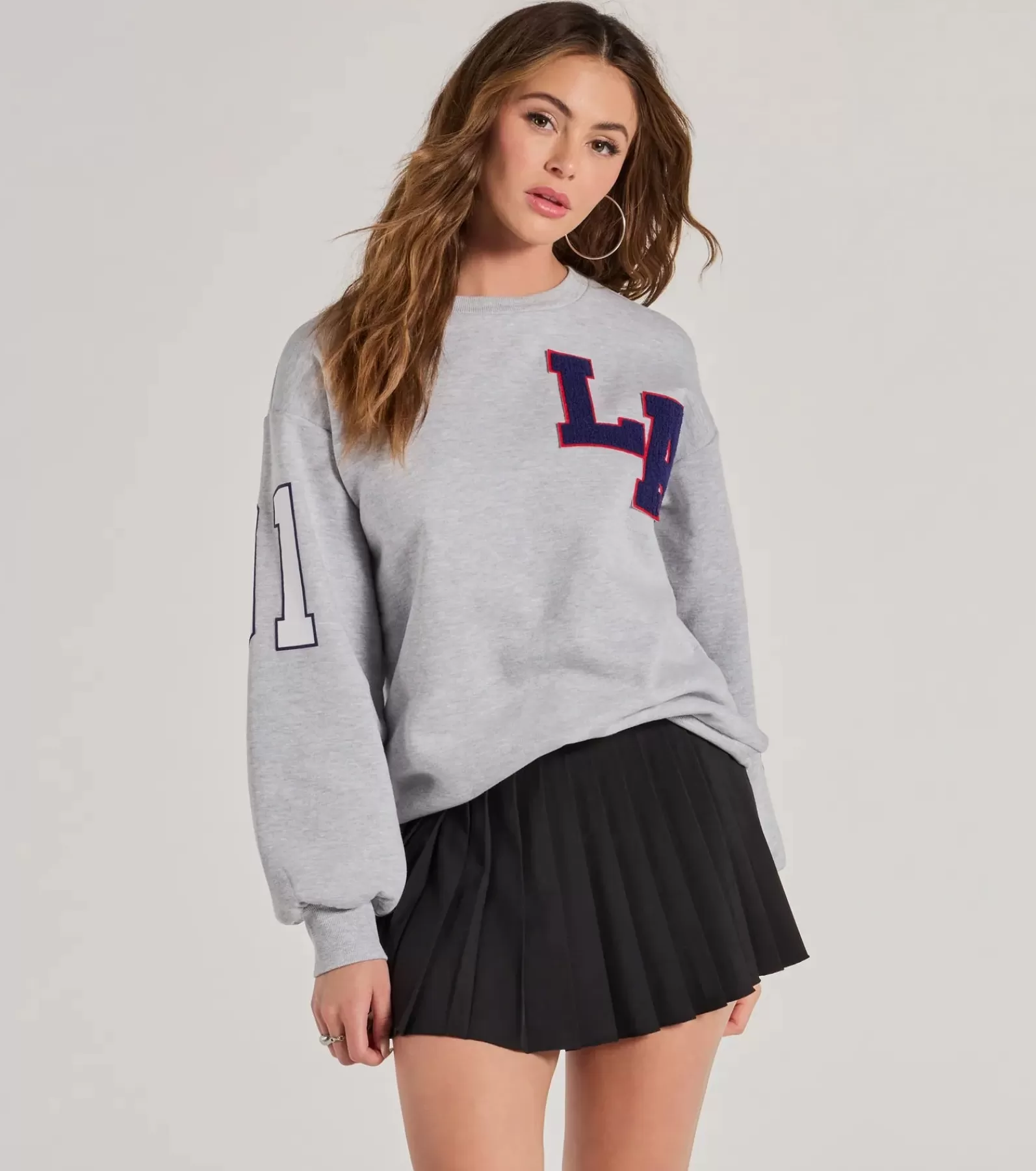 Windsor Long Sleeve Tops*LA Graphic Fleece Sweatshirt