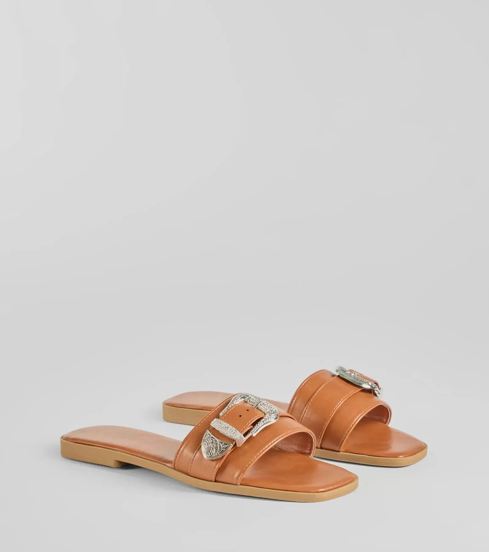 Windsor Sandals*Legendary Style Western Buckle Faux Leather Sandals