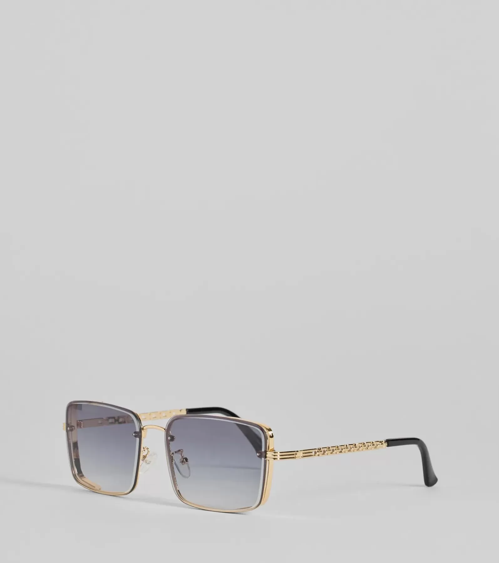 Windsor Sunglasses | Honeymoon*Living Sleek Square Chain Trim Sunglasses