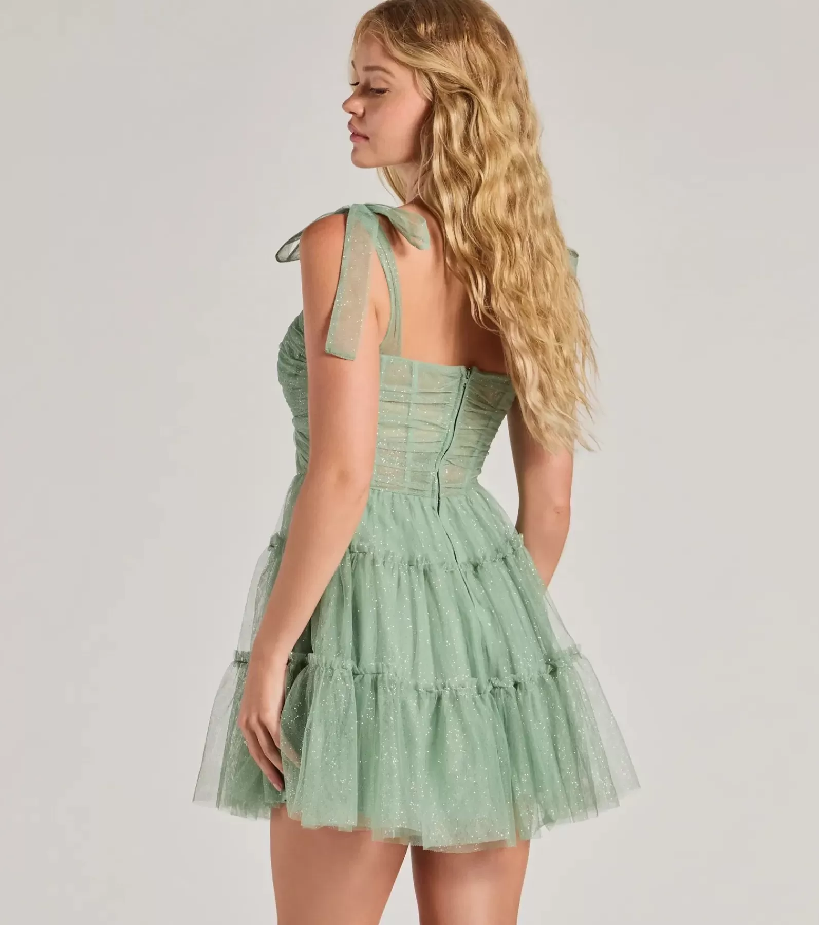 Windsor Skater Dresses | Party Dresses*Lizzy Ruffled Glitter Mesh Skater Dress