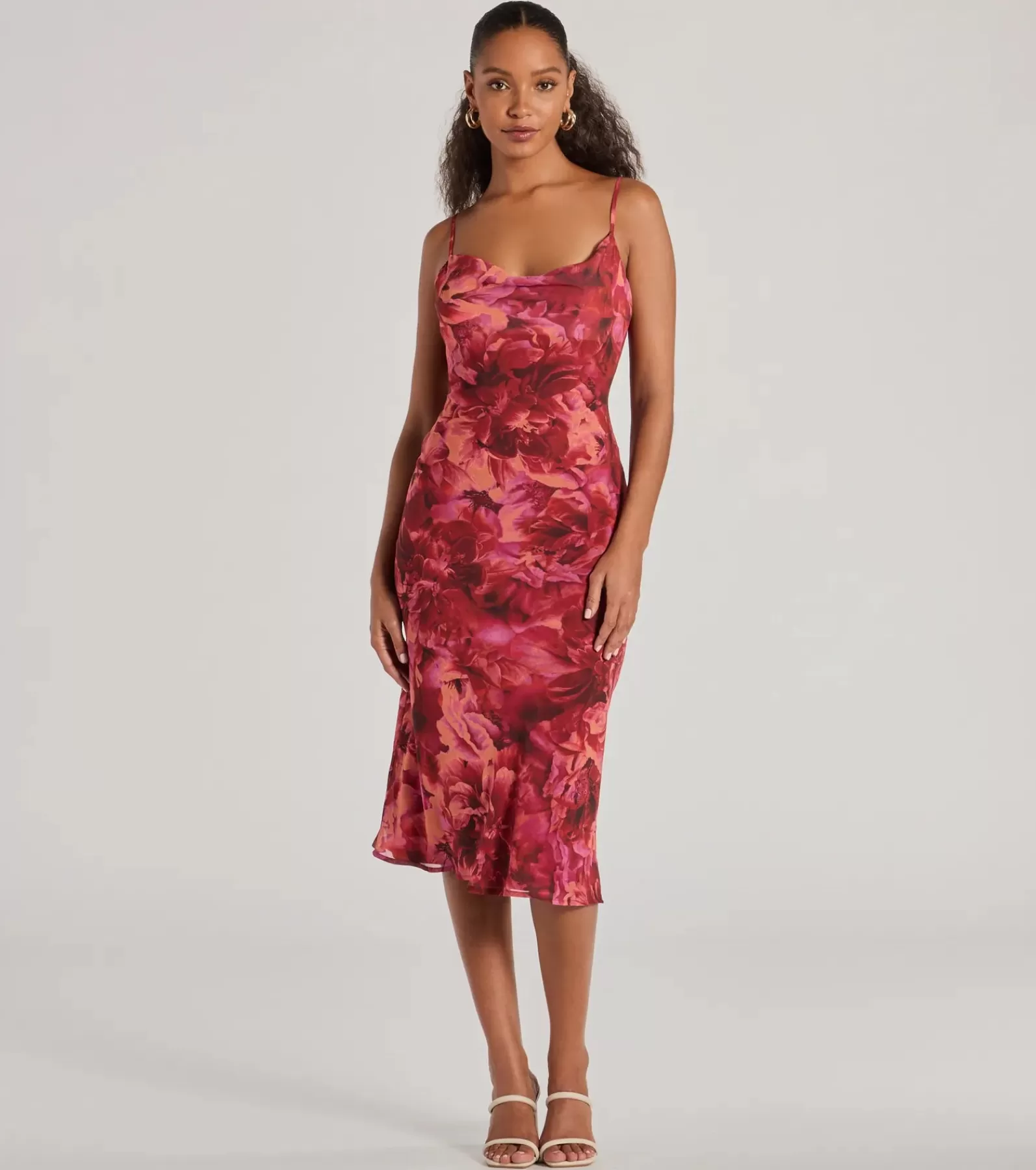 Windsor Rehearsal | Country Wedding Guest Dresses*Looking Pretty In Floral Chiffon Midi Dress