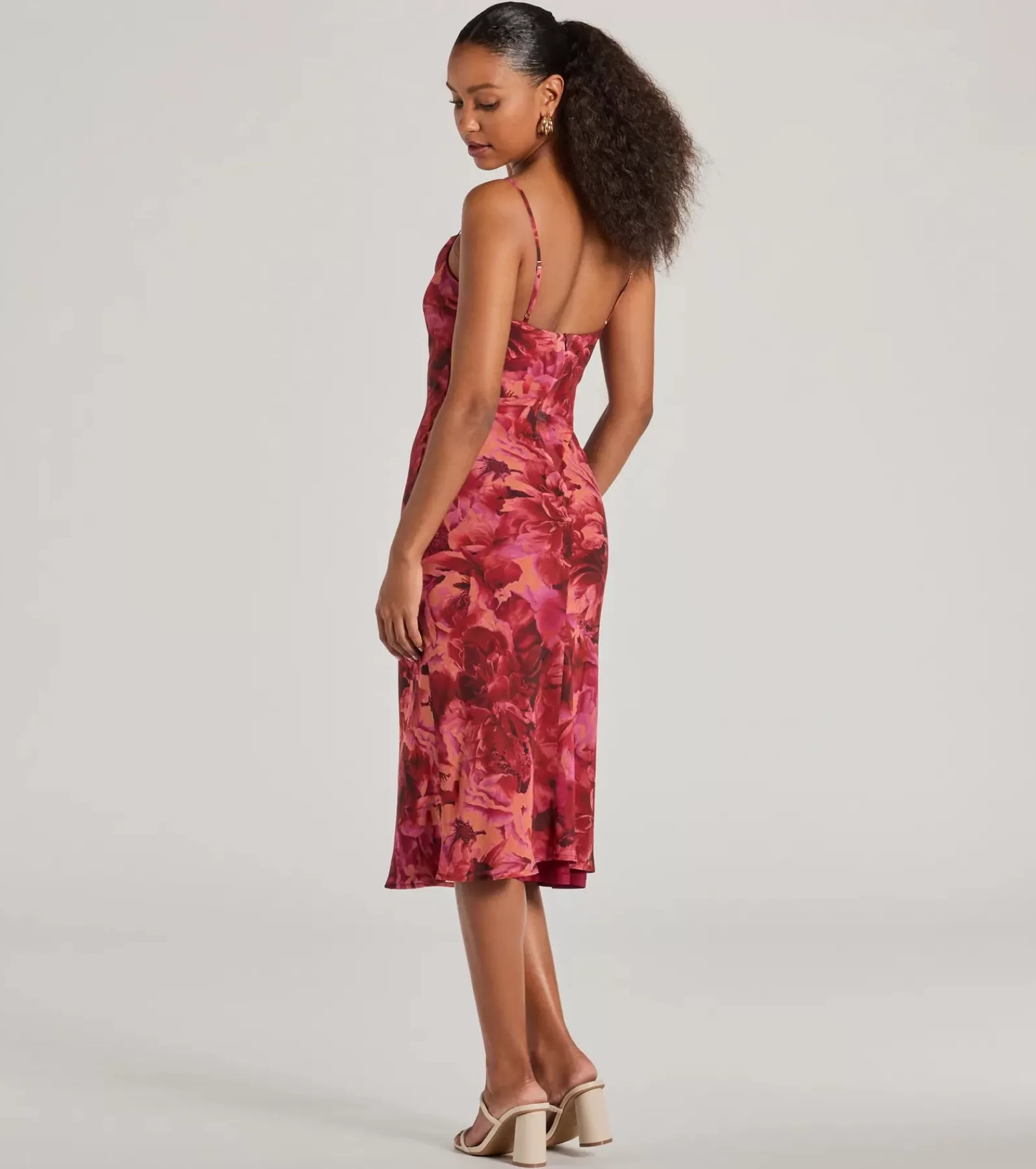 Windsor Rehearsal | Country Wedding Guest Dresses*Looking Pretty In Floral Chiffon Midi Dress