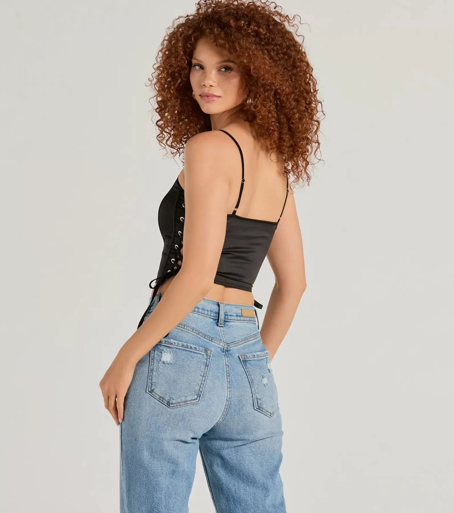 Windsor Going-Out Tops | Corset & Bustier Tops*Love It Lace-Up Satin Cropped Corset Top