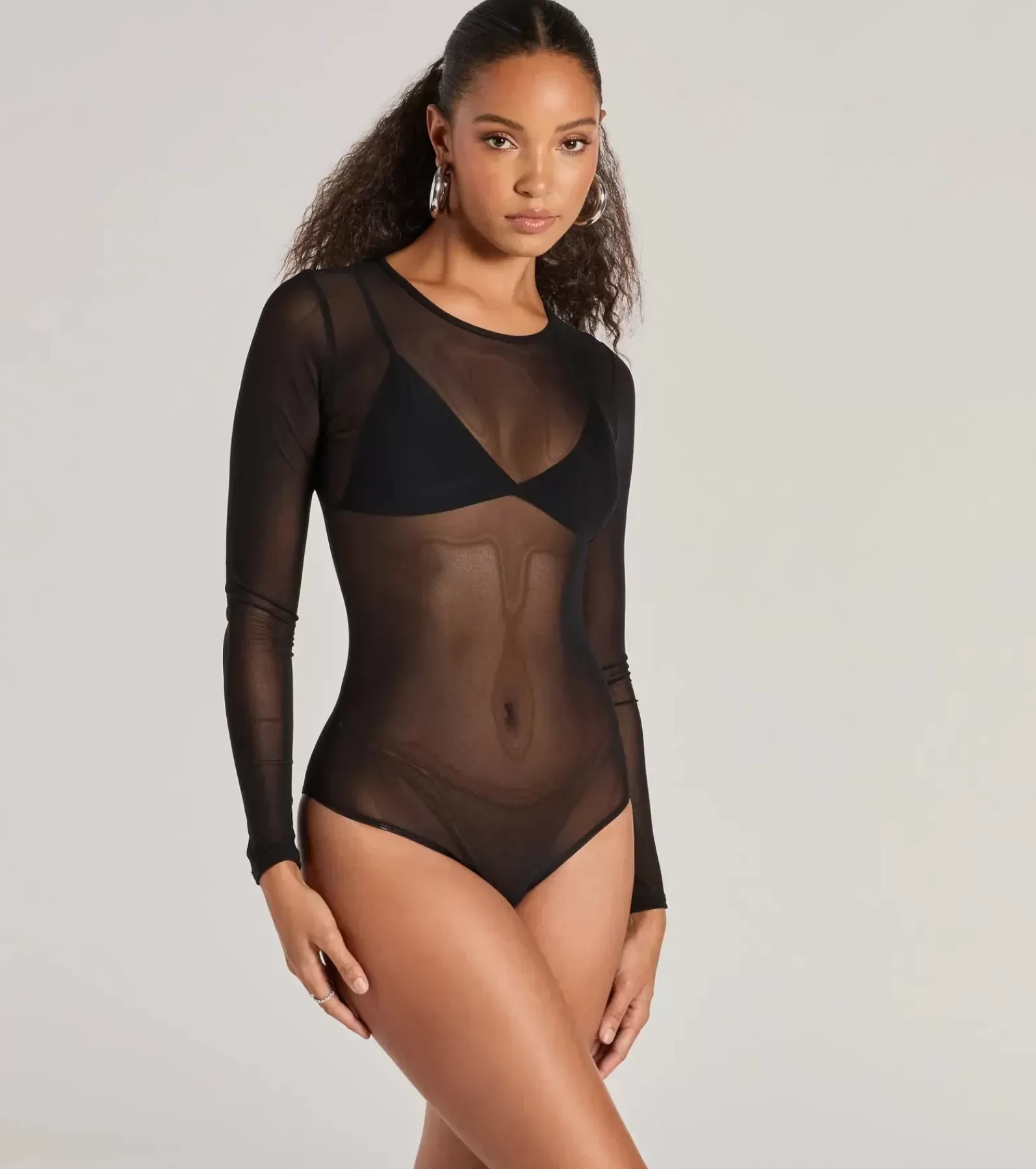 Windsor Nye Outfits | Basic Tops*Love's A Mesh Bodysuit