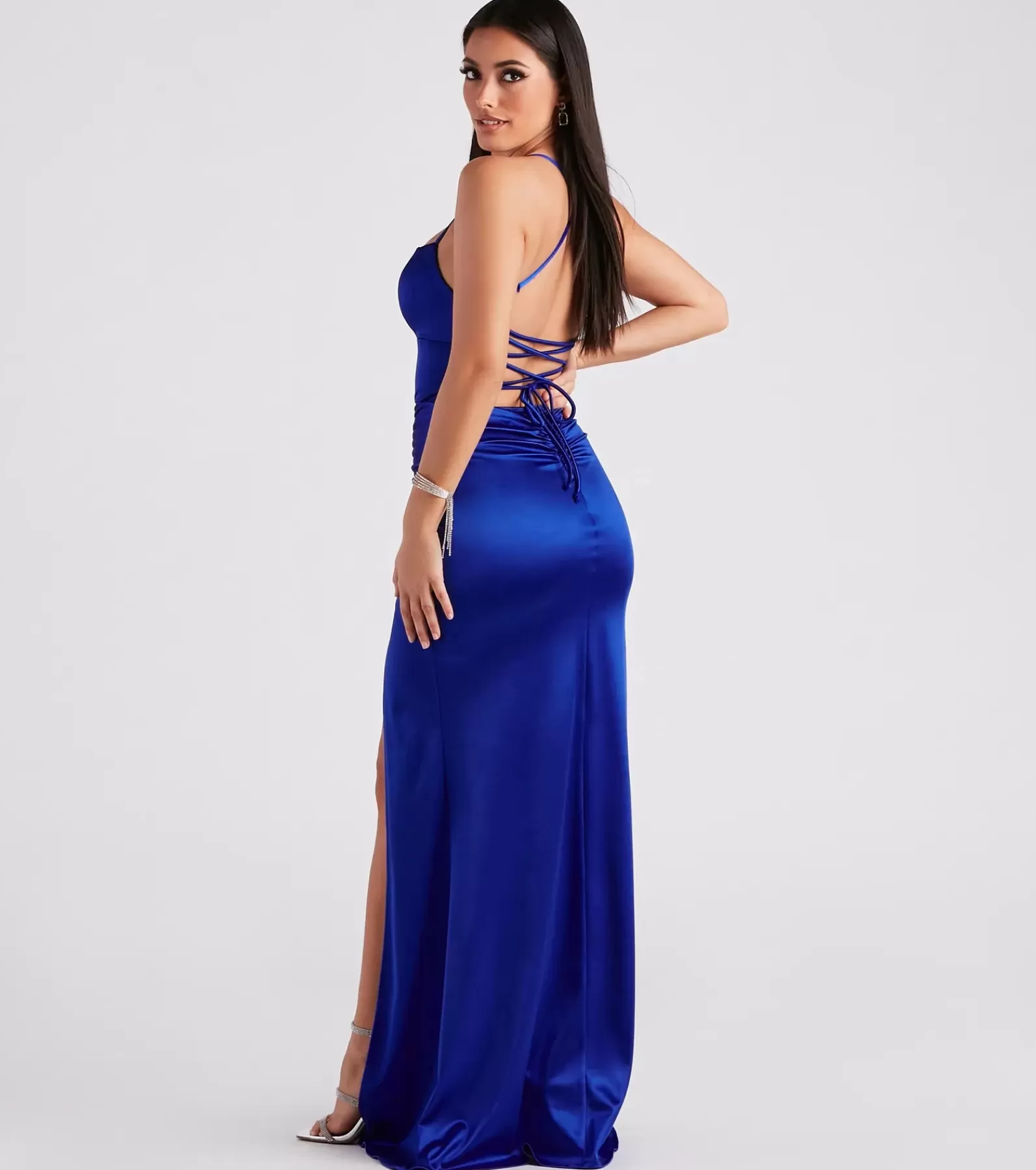 Windsor Satin Bridesmaid Dresses | Blue Bridesmaid Dresses*Lucille Formal Satin Mermaid Dress