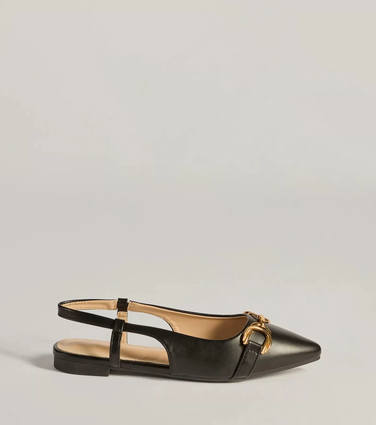 Windsor Flats & Sneakers*Luxe Allure Pointed-Toe Faux Leather Flats