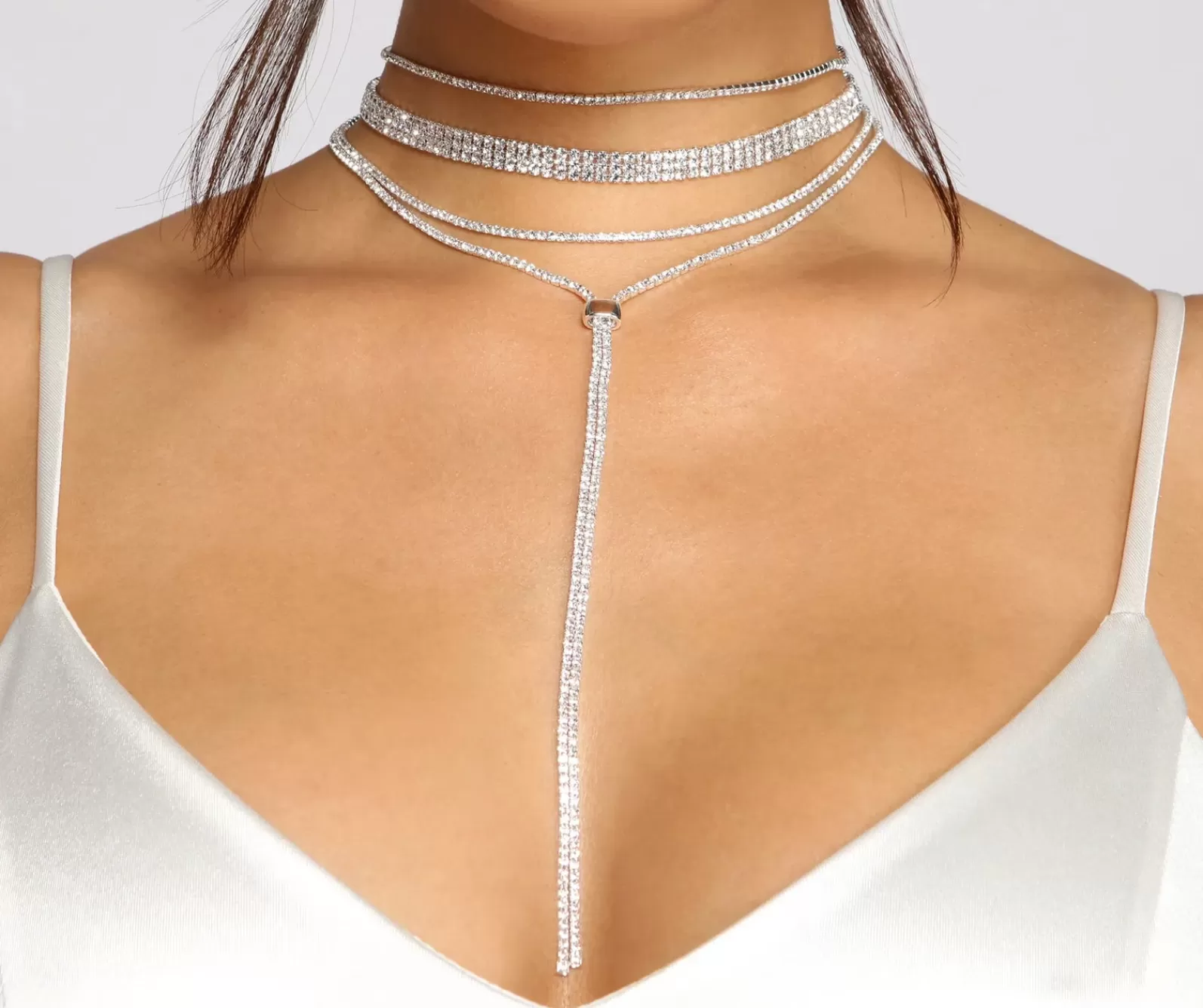 Windsor Necklaces & Chokers | Accessories*Major Glam Status Rhinestone Necklace Set