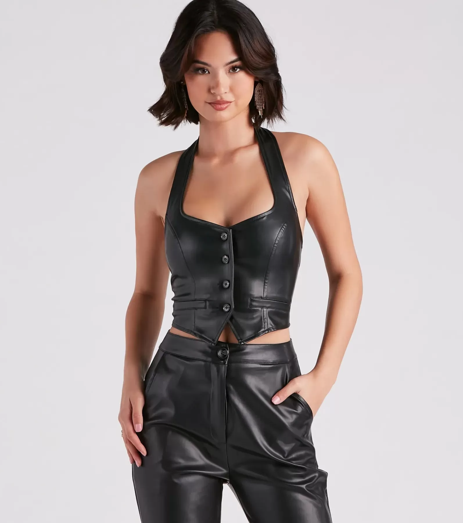 Windsor Moto & Faux Leather | Crop Tops*Major Slay Faux Leather Cropped Vest