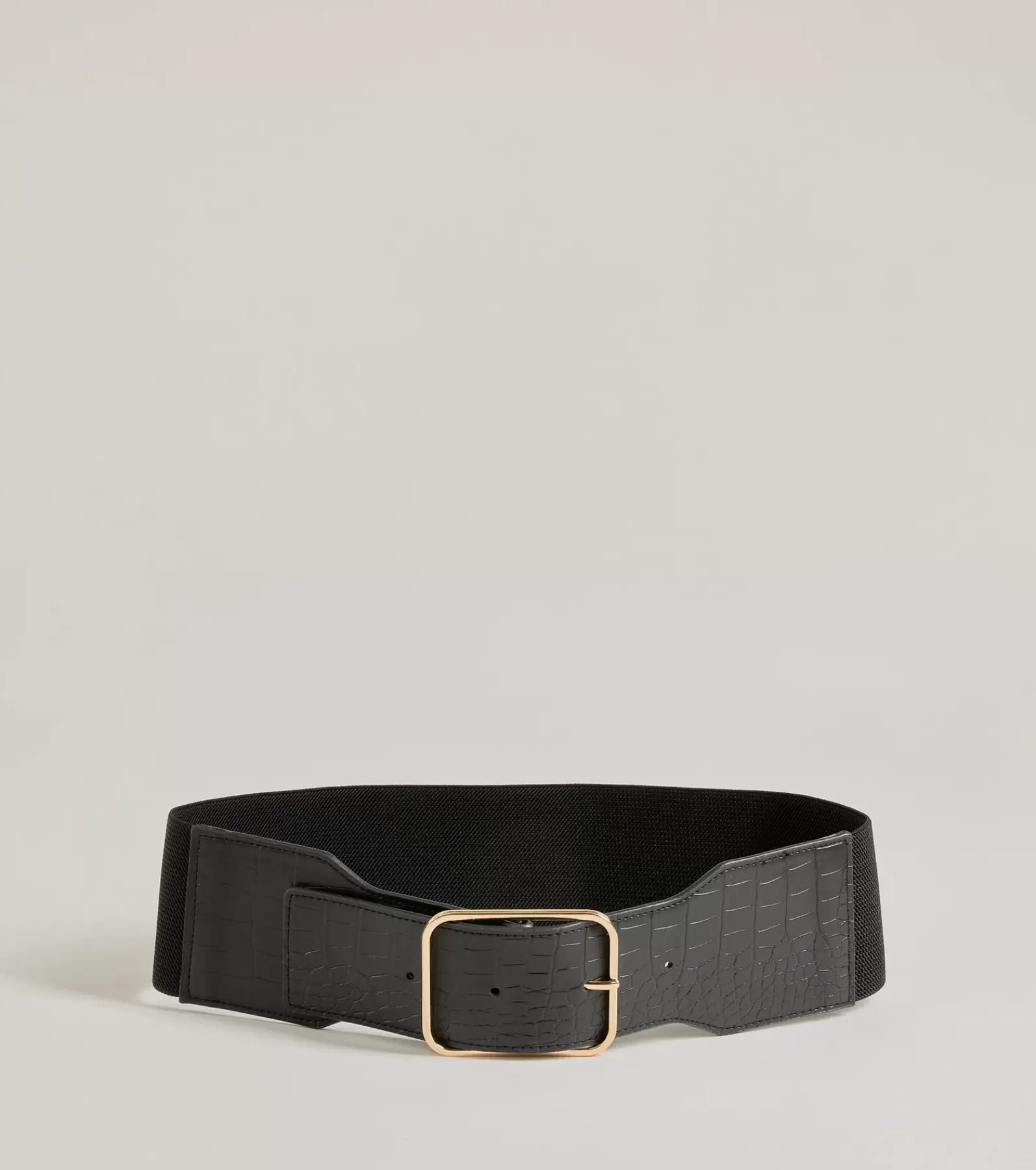 Windsor Belts*Major Stun Faux Croc-Embossed Wide Stretch Belt