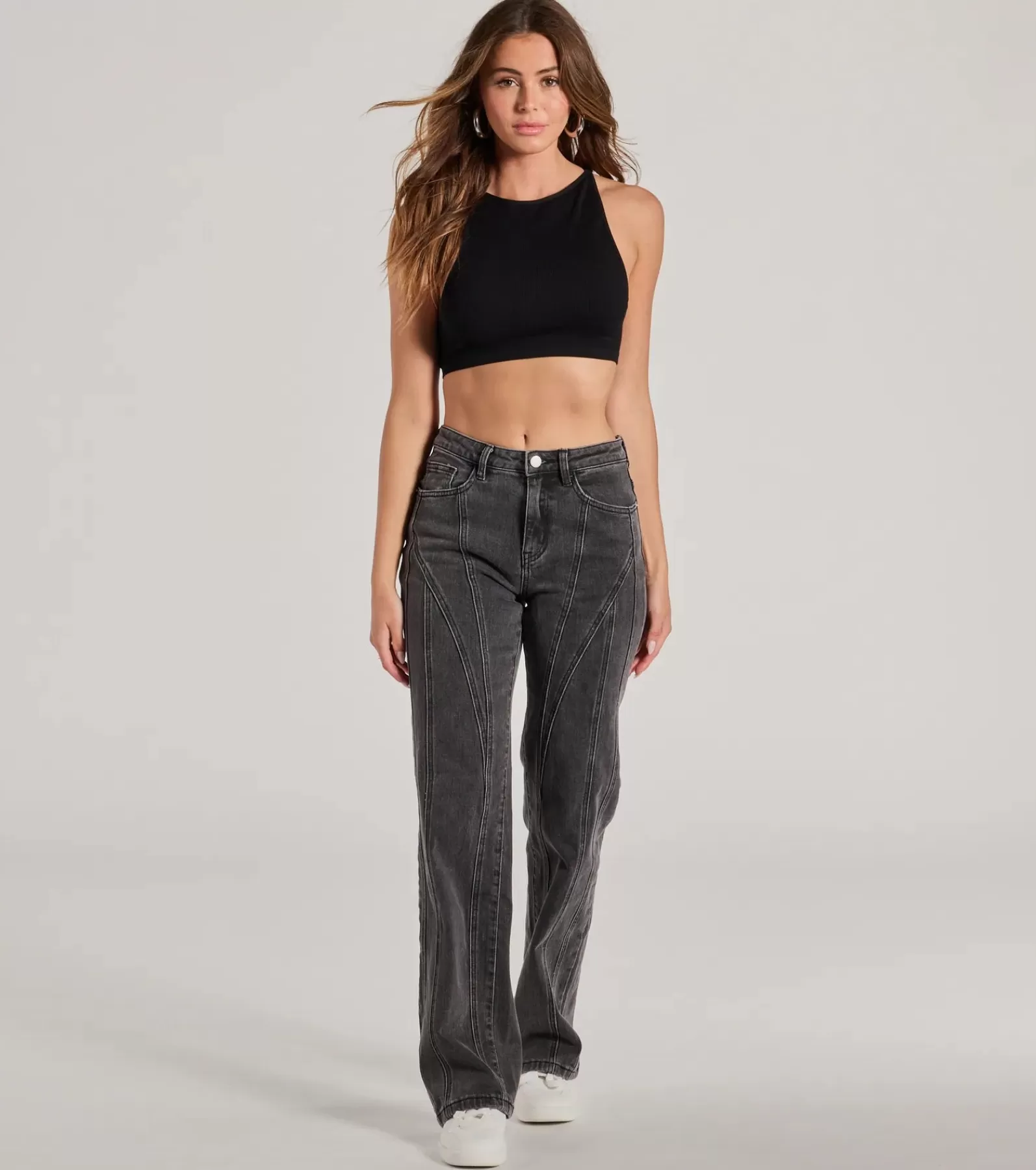 Windsor Black Pants | Pants*Make A Seam High-Rise Straight Leg Denim Jeans