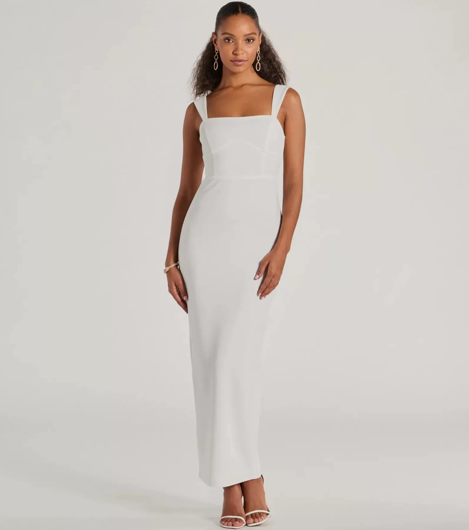 Windsor Bridal Reception Dresses | Rehearsal*Monae Sleeveless Slim Long Crepe Formal Dress