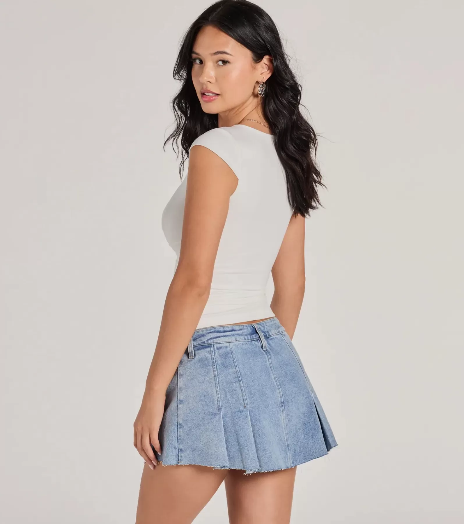 Windsor Basic Tops*New Fave Cap Sleeve Mid-Length Knit Top