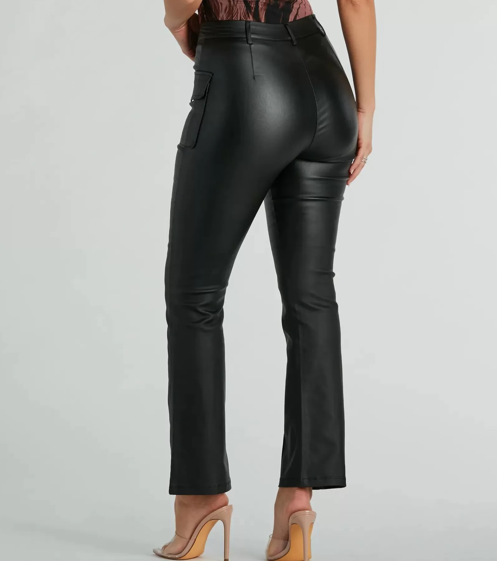 Windsor Black Pants | Faux Leather & Suede Bottoms*Of The Moment Straight-Leg Faux Leather Pants