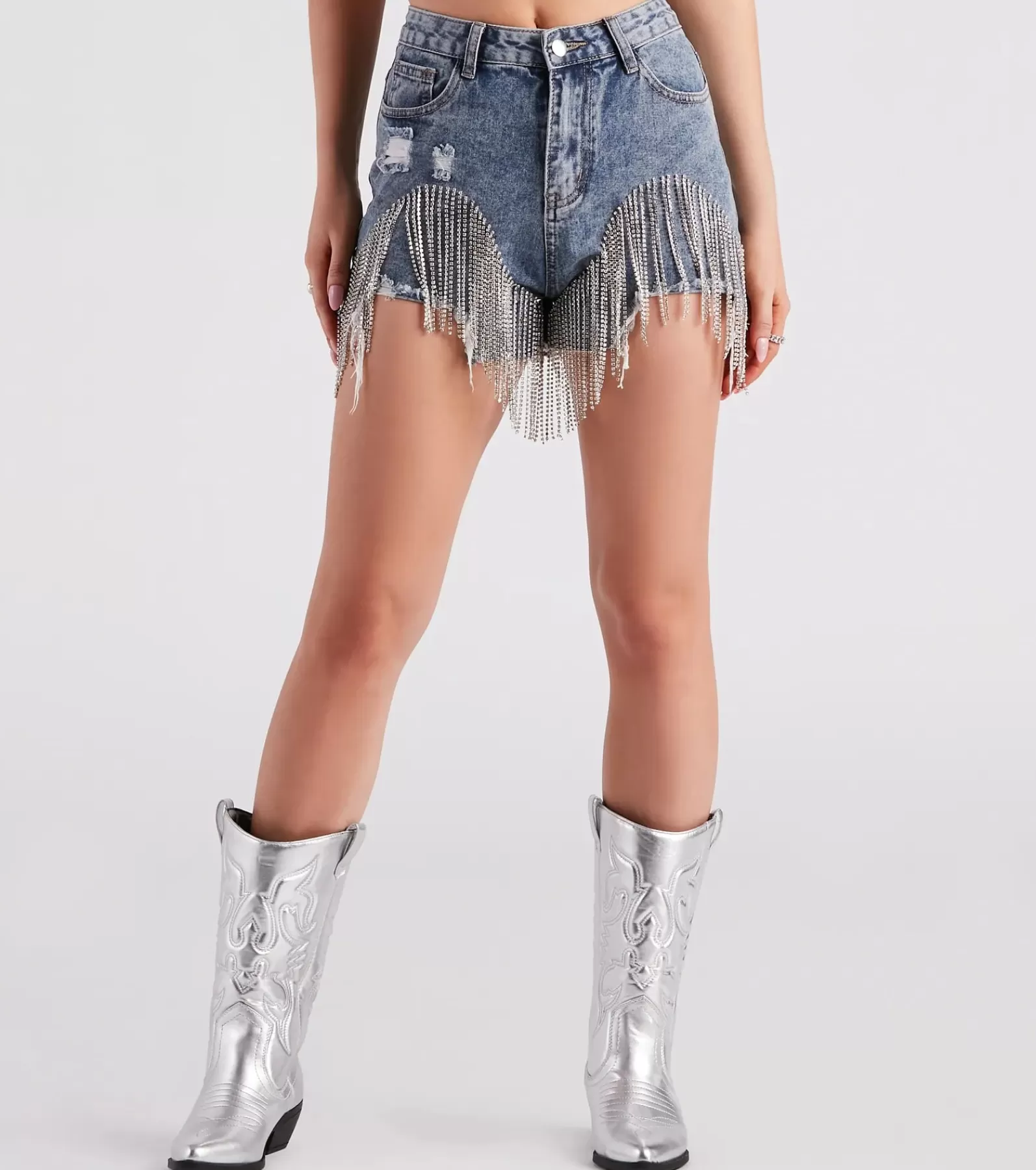 Windsor Jean Shorts | Shorts*On The Fringe Rhinestone Denim Shorts