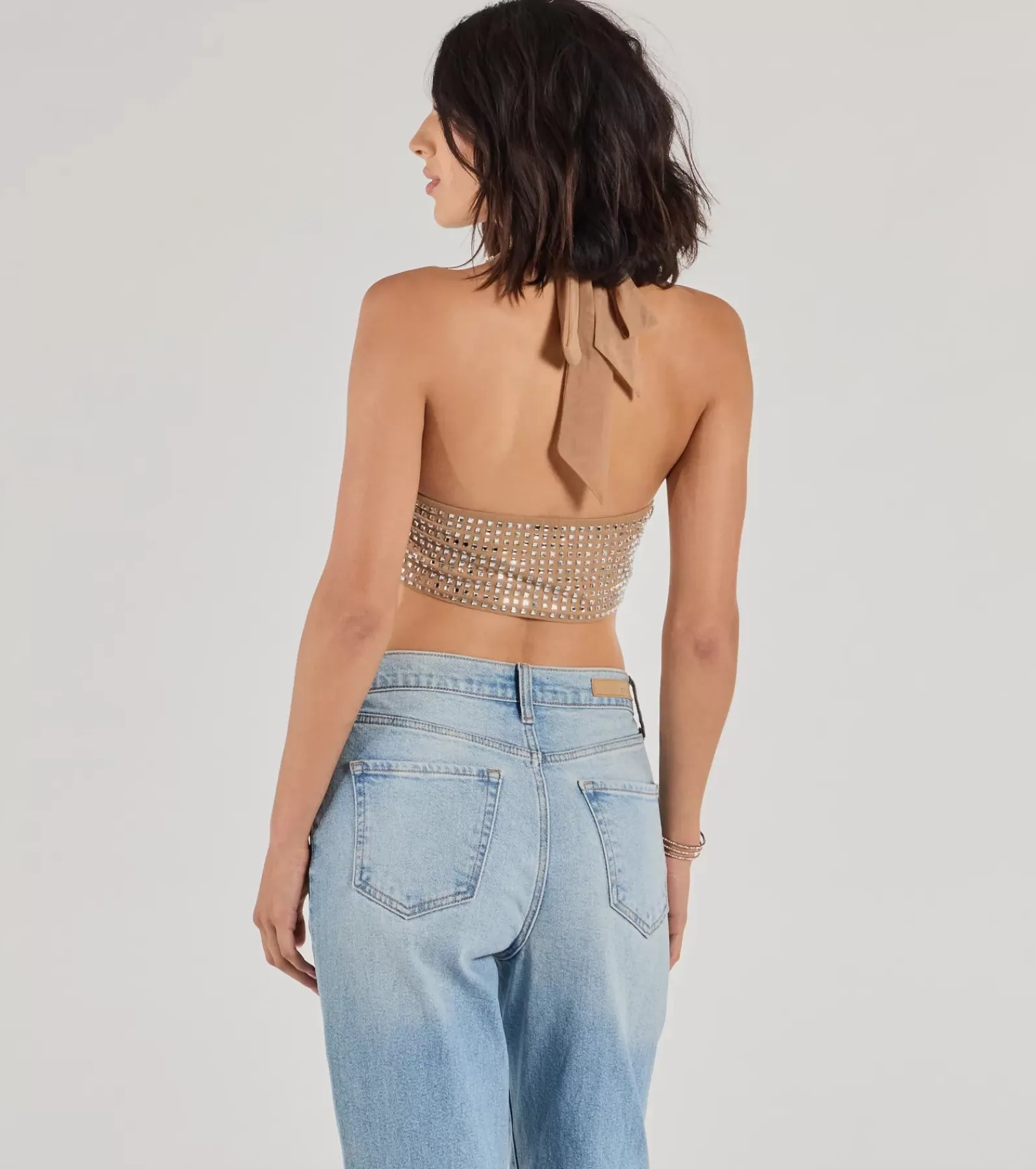 Windsor Nye Outfits | Going-Out Tops*Party Diva Cropped Rhinestone Halter Top