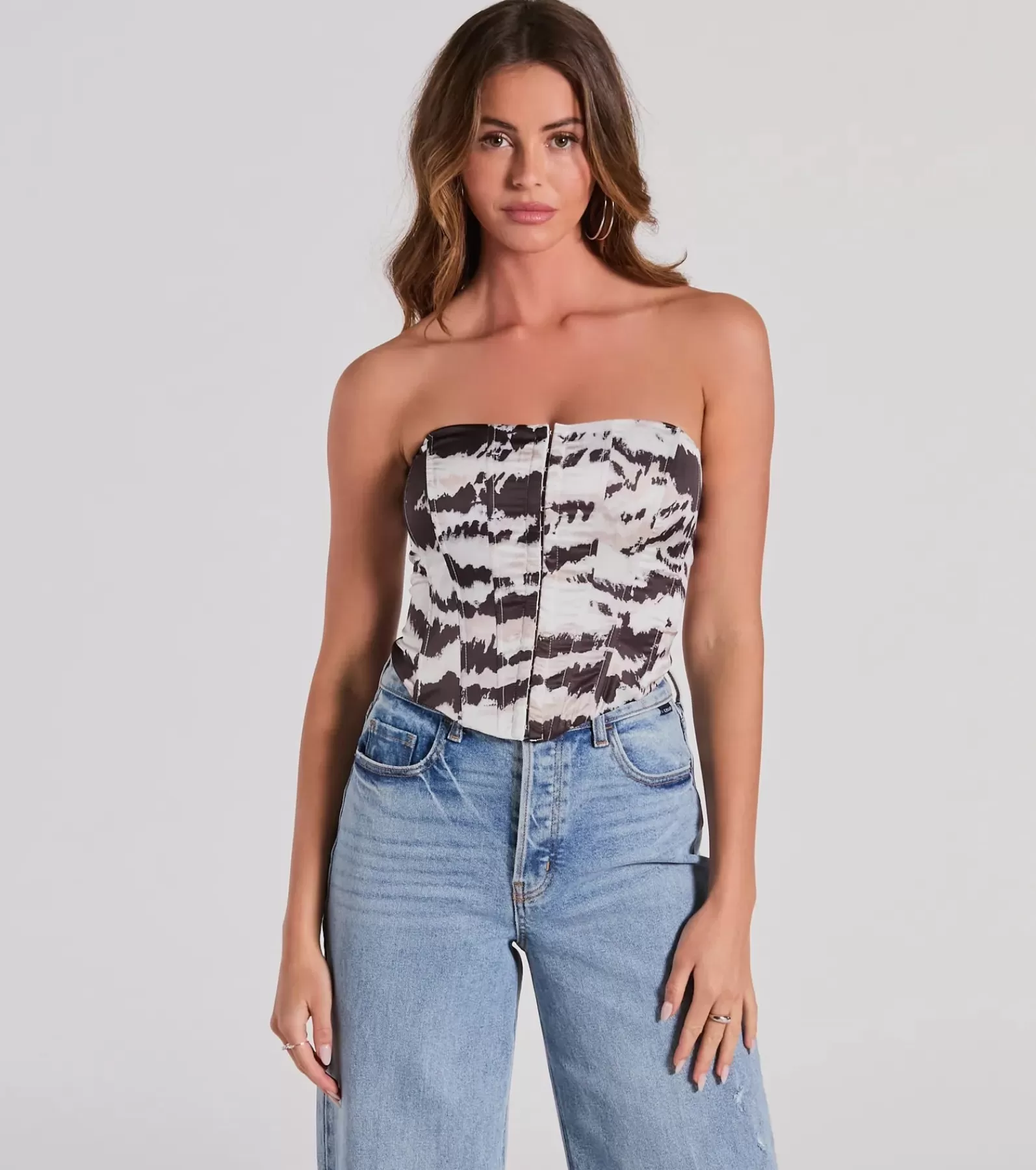 Windsor Going-Out Tops | Corset & Bustier Tops*Perfect Evening Strapless Lace-Up Marble Corset Top