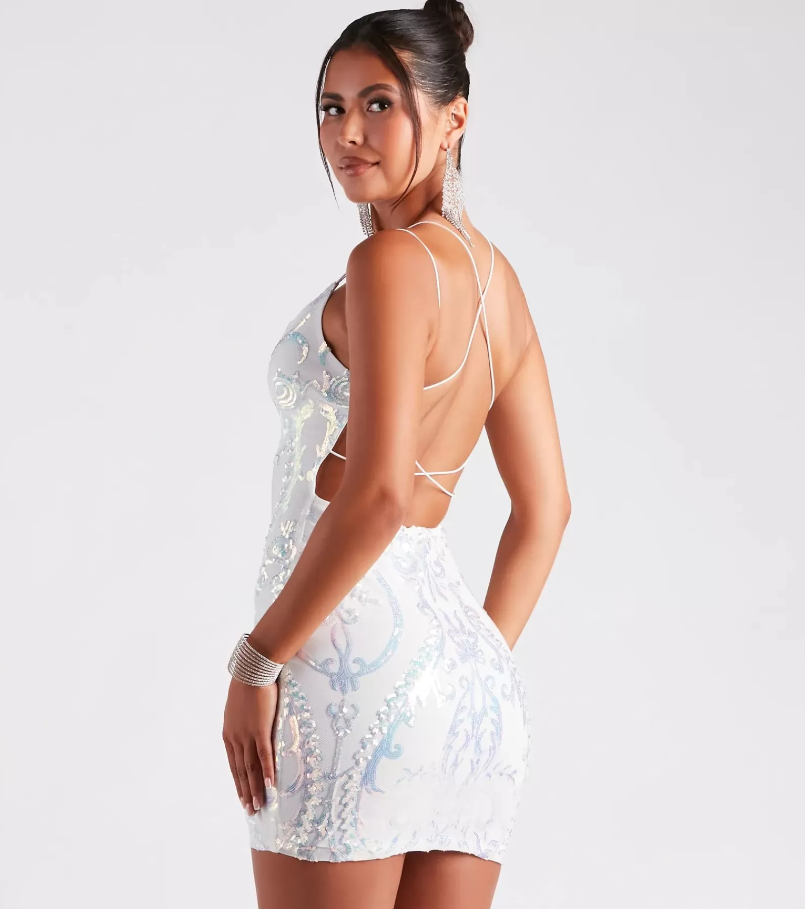 Windsor Engagement Dresses*Phoenix Sequin Strappy Back Party Dress