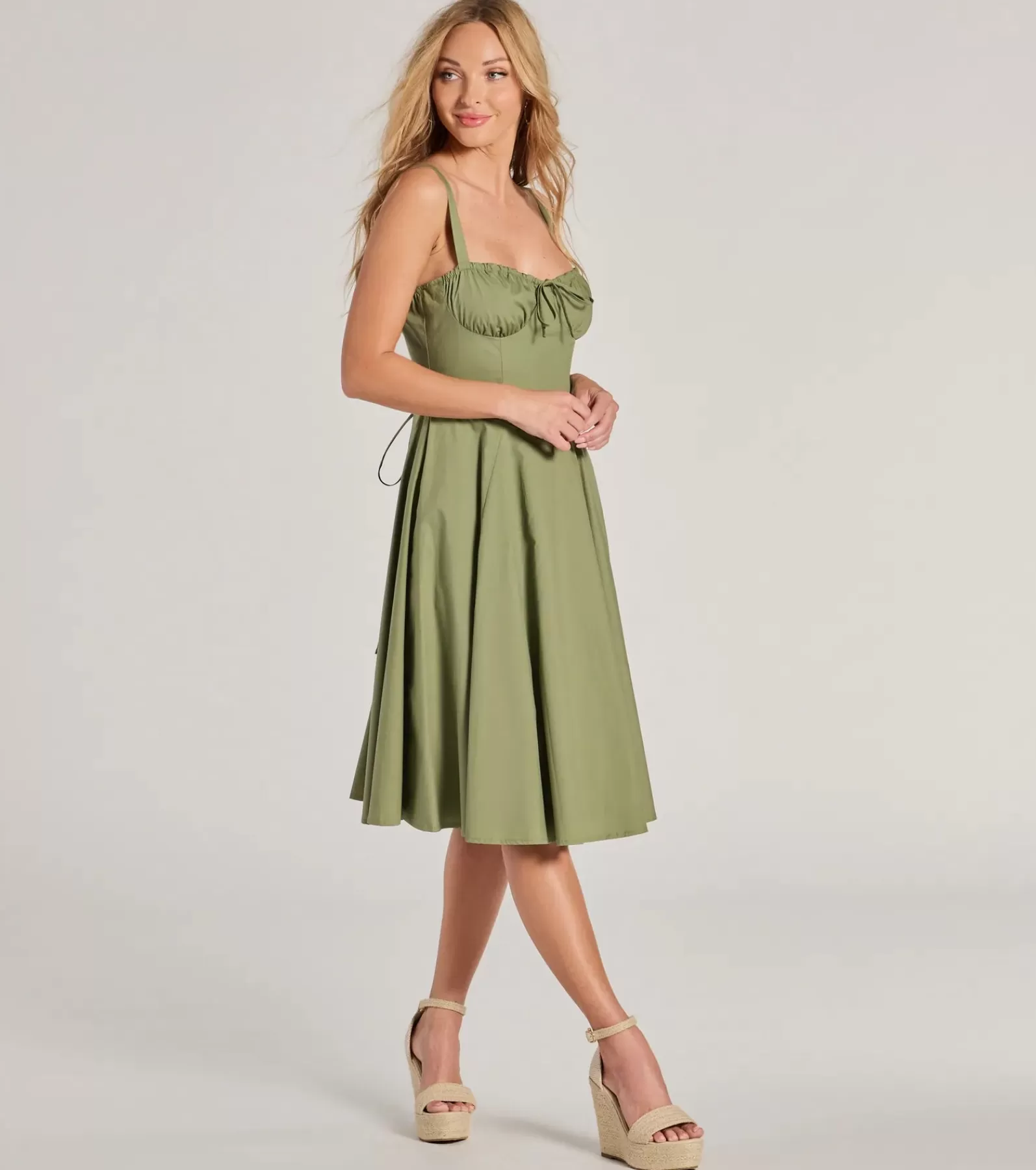 Windsor Bridal Shower | Country Wedding Guest Dresses*Picturesque Cutie Corset Lace-Up A-Line Midi Dress