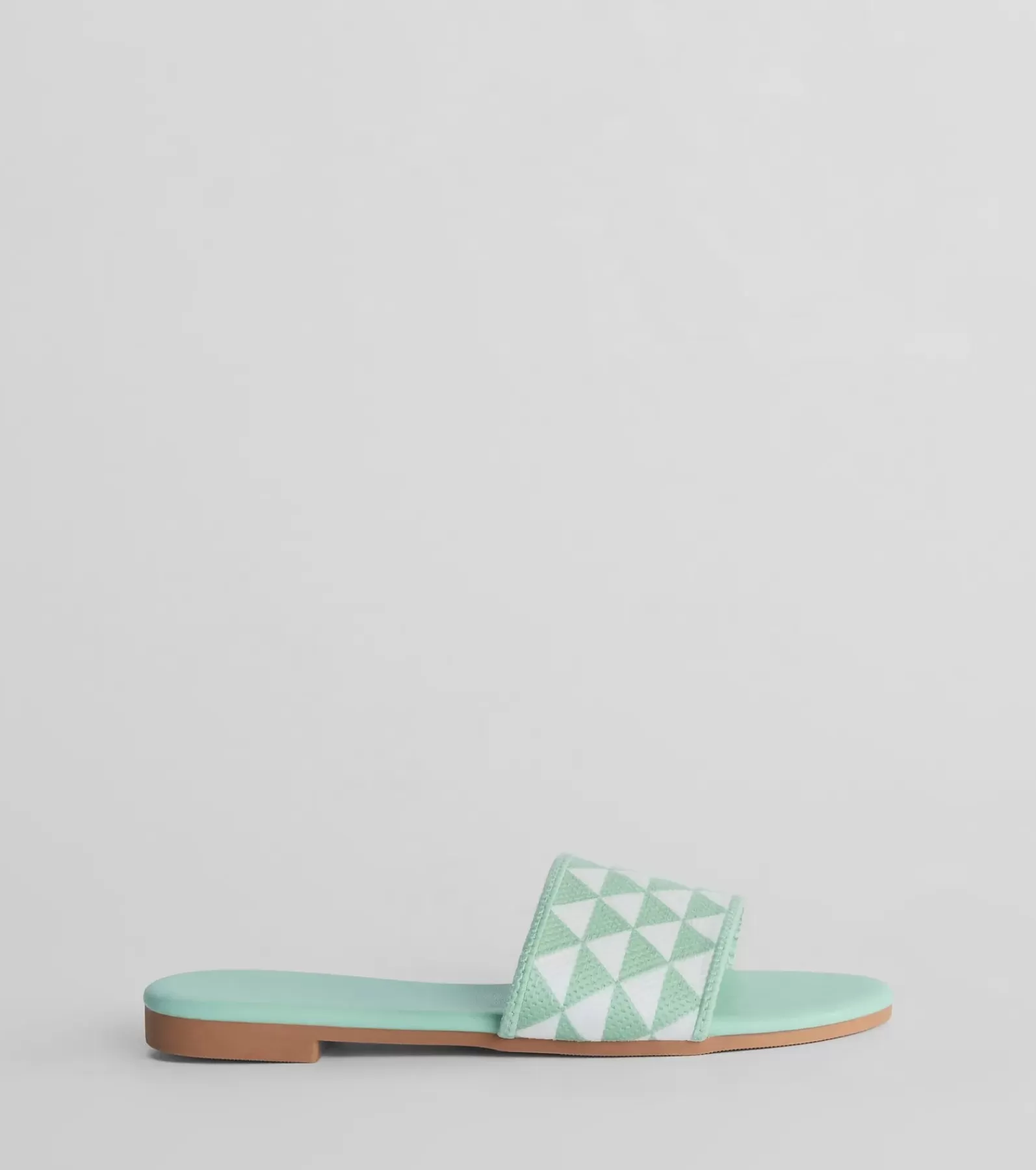 Windsor Sandals*Points Of Interest Triangle Print Strap Flat Sandals