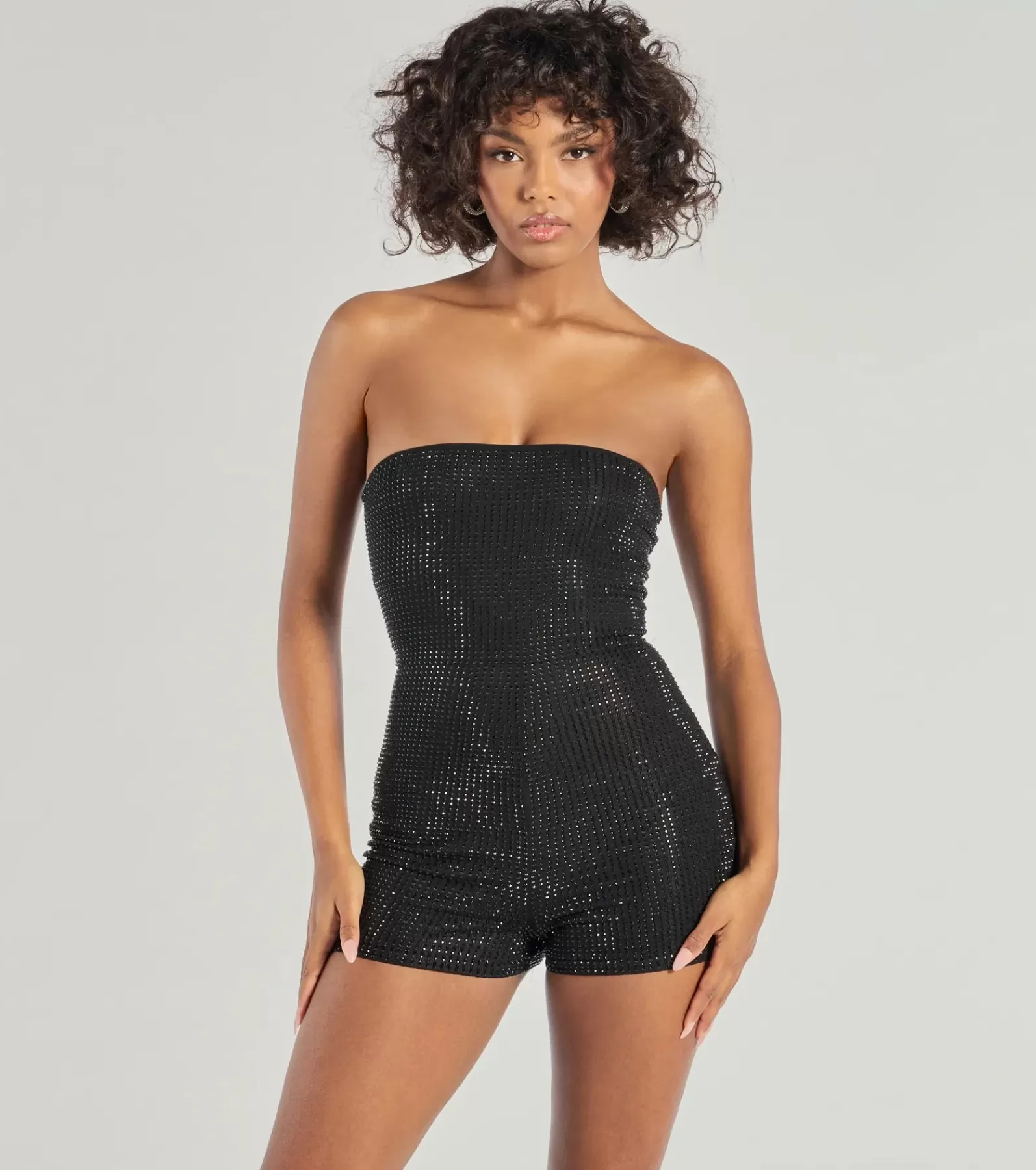 Windsor Nye Outfits | All Jumpsuits & Rompers*Popstar Diva Strapless Rhinestone Romper