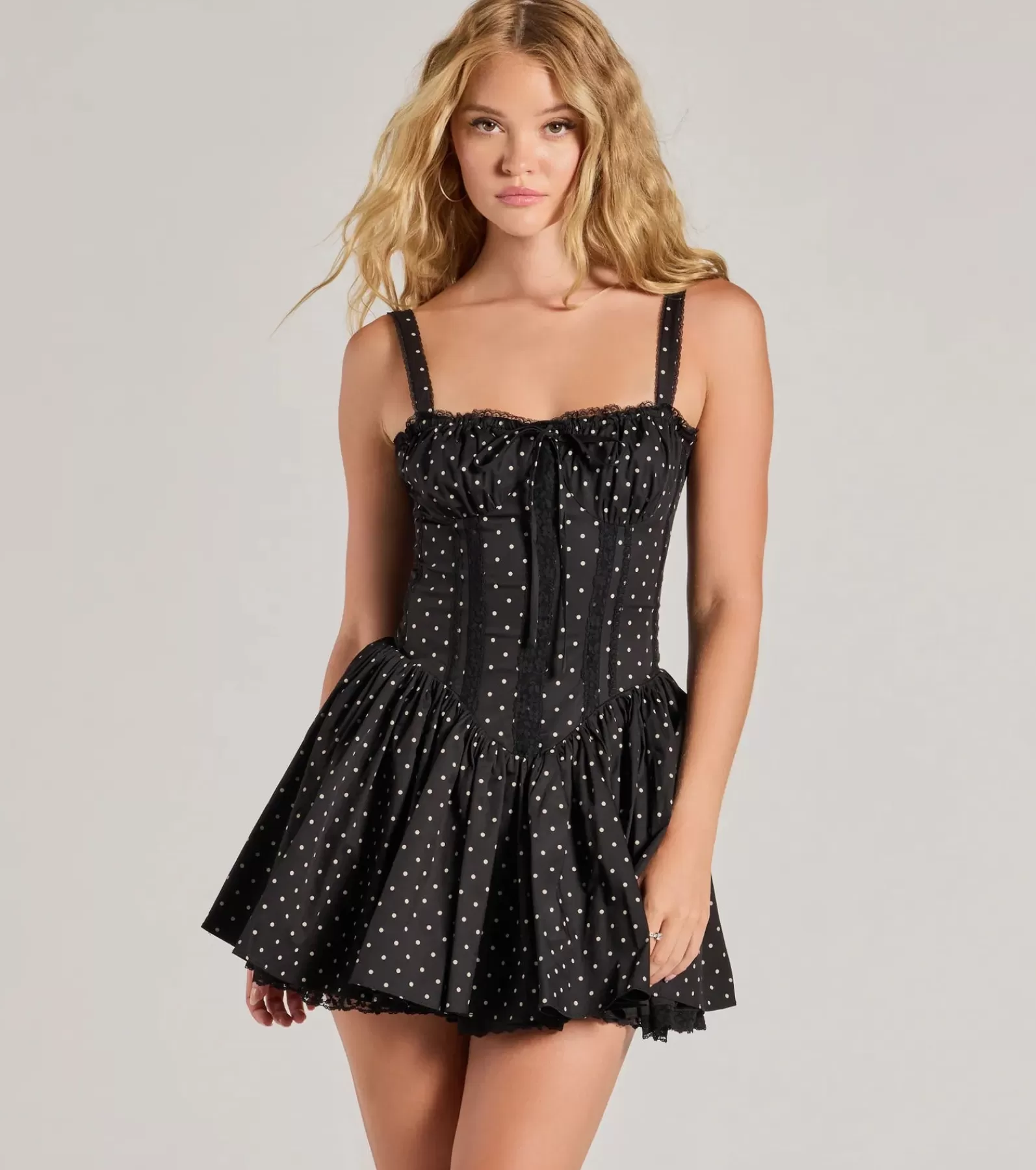 Windsor Holiday Dresses | Short & Mini Dresses*Pretty Vibes Polka Dot Drop Waist Skater Dress