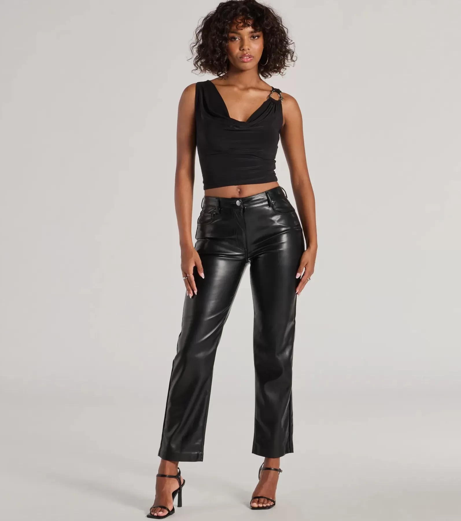 Windsor Black Pants | Faux Leather & Suede Bottoms*Ready For Glam Faux Leather Pants