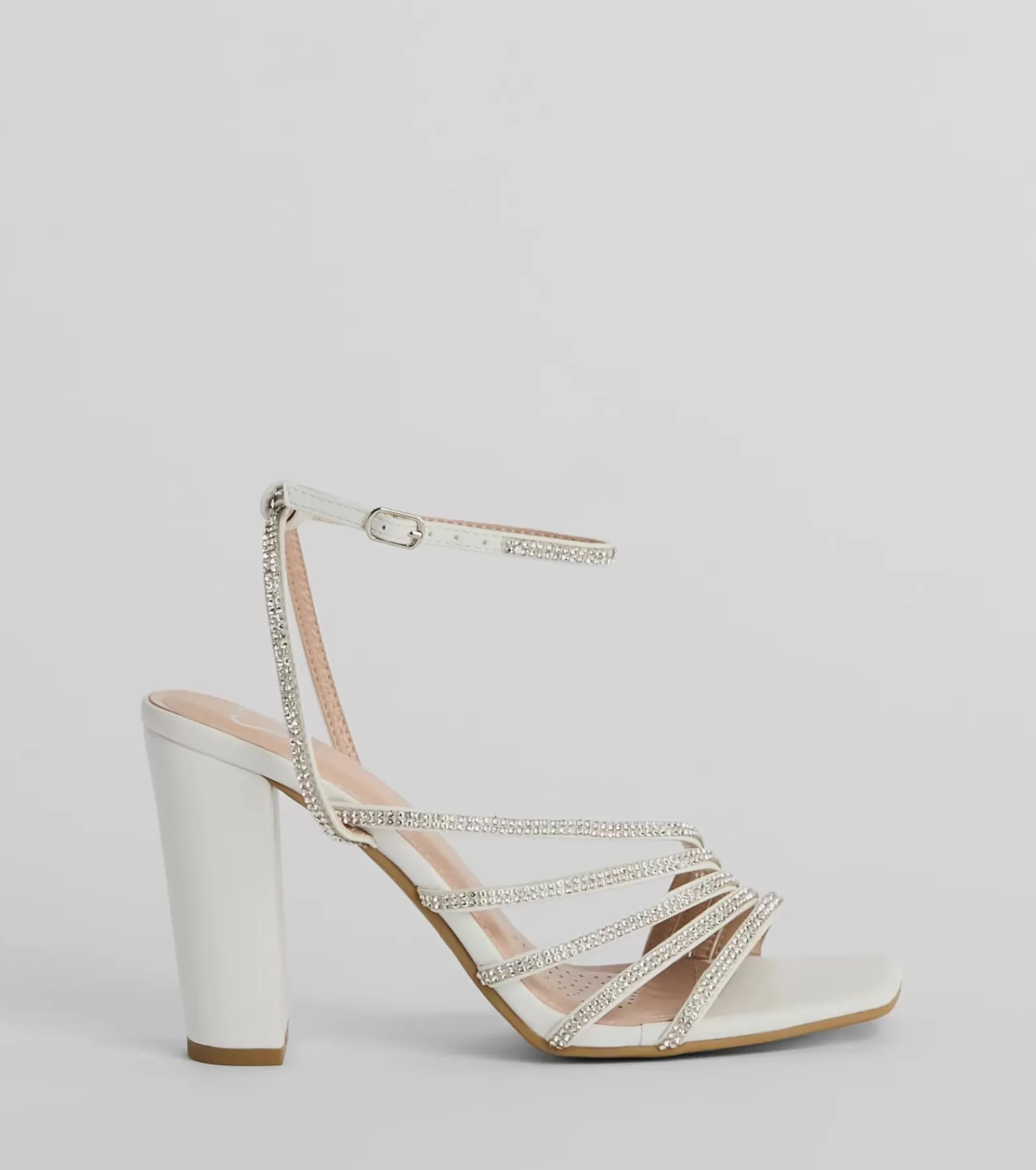 Windsor High Heels | Sandals*Ready To Party Rhinestone Strappy Metallic Block Heels