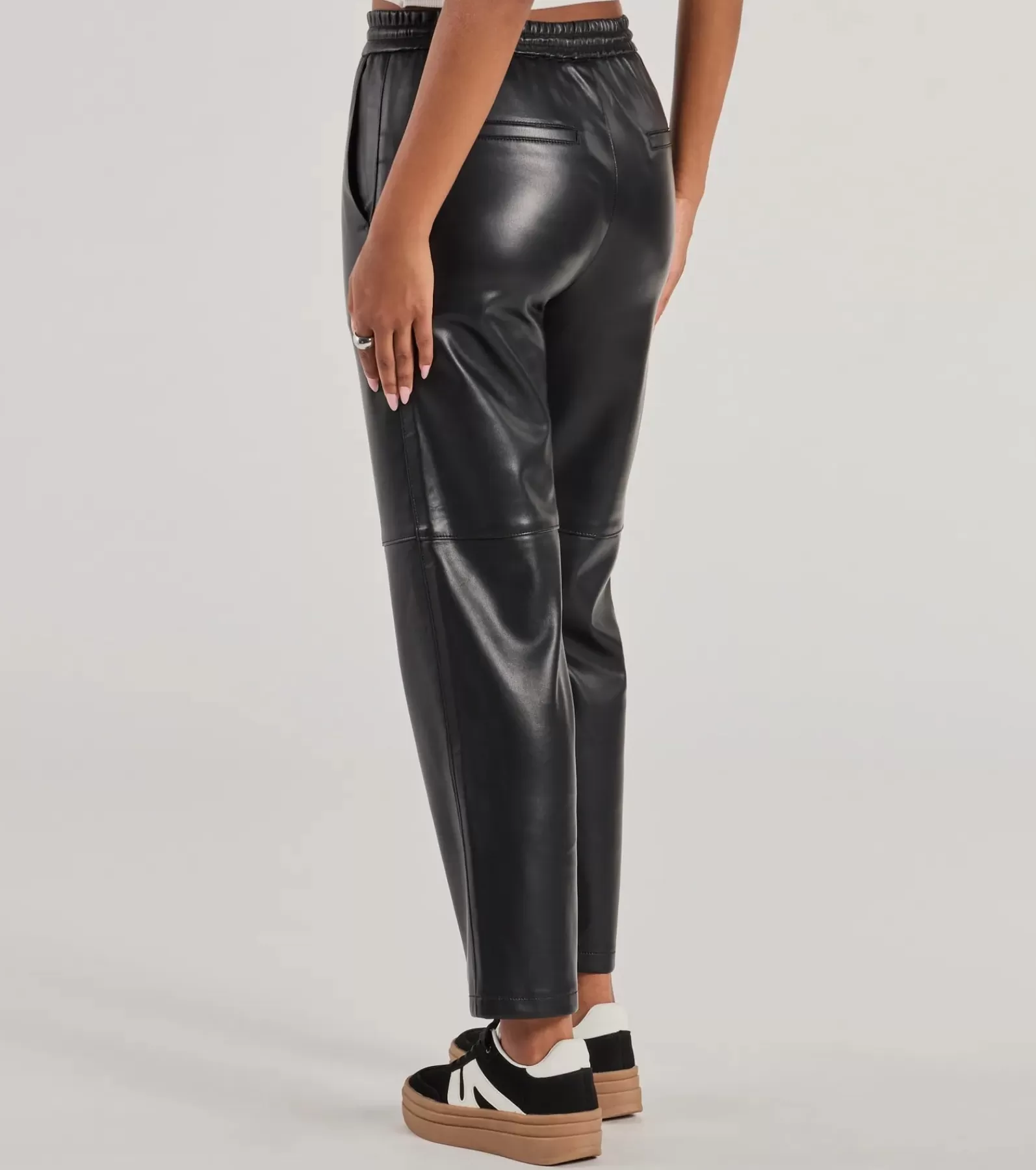 Windsor Black Pants | Faux Leather & Suede Bottoms*Rebel Chic Faux Leather Pants