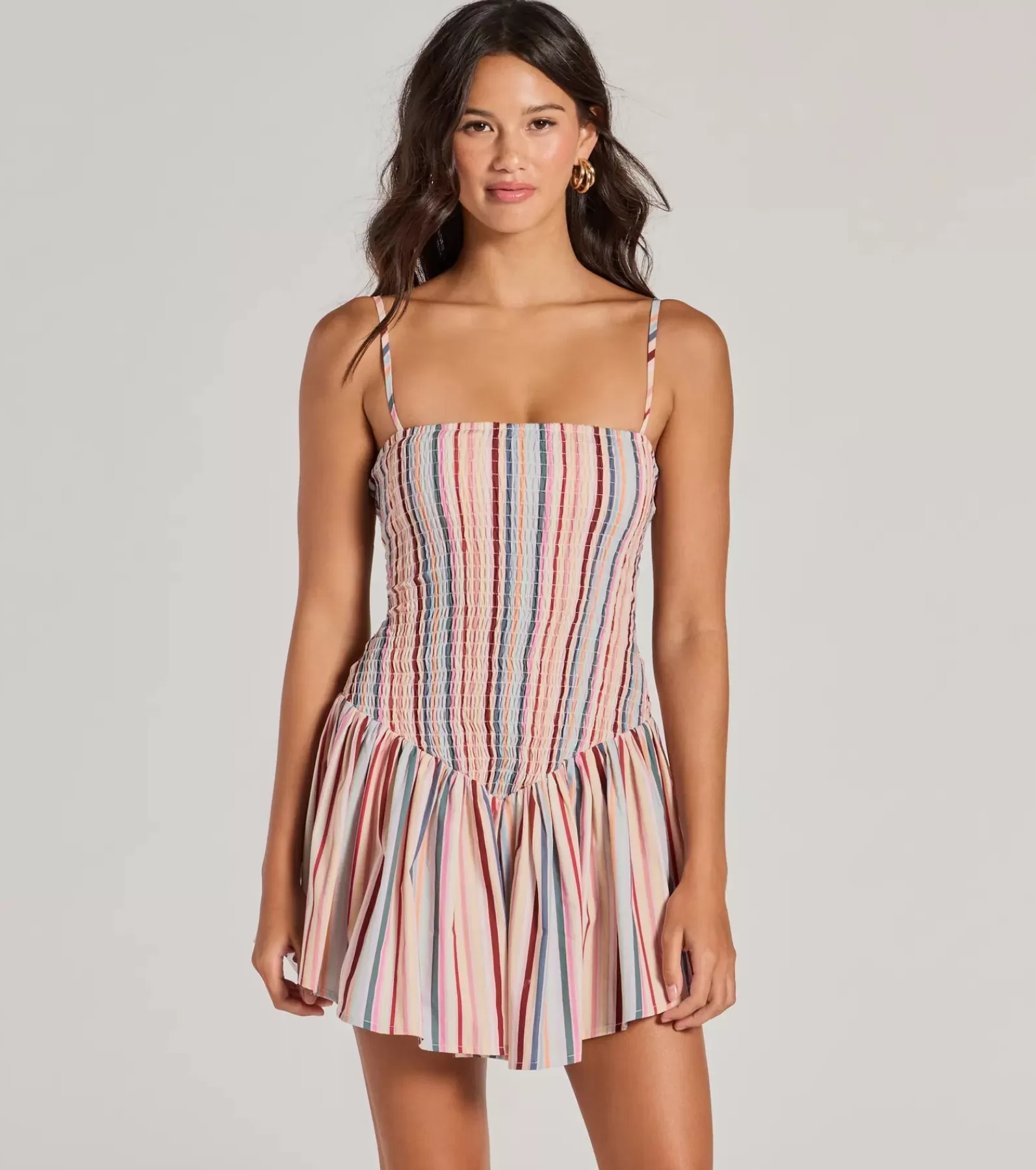 Windsor Sundresses | Casual Dresses*Refreshing Charm Smocked Striped A-Line Mini Dress