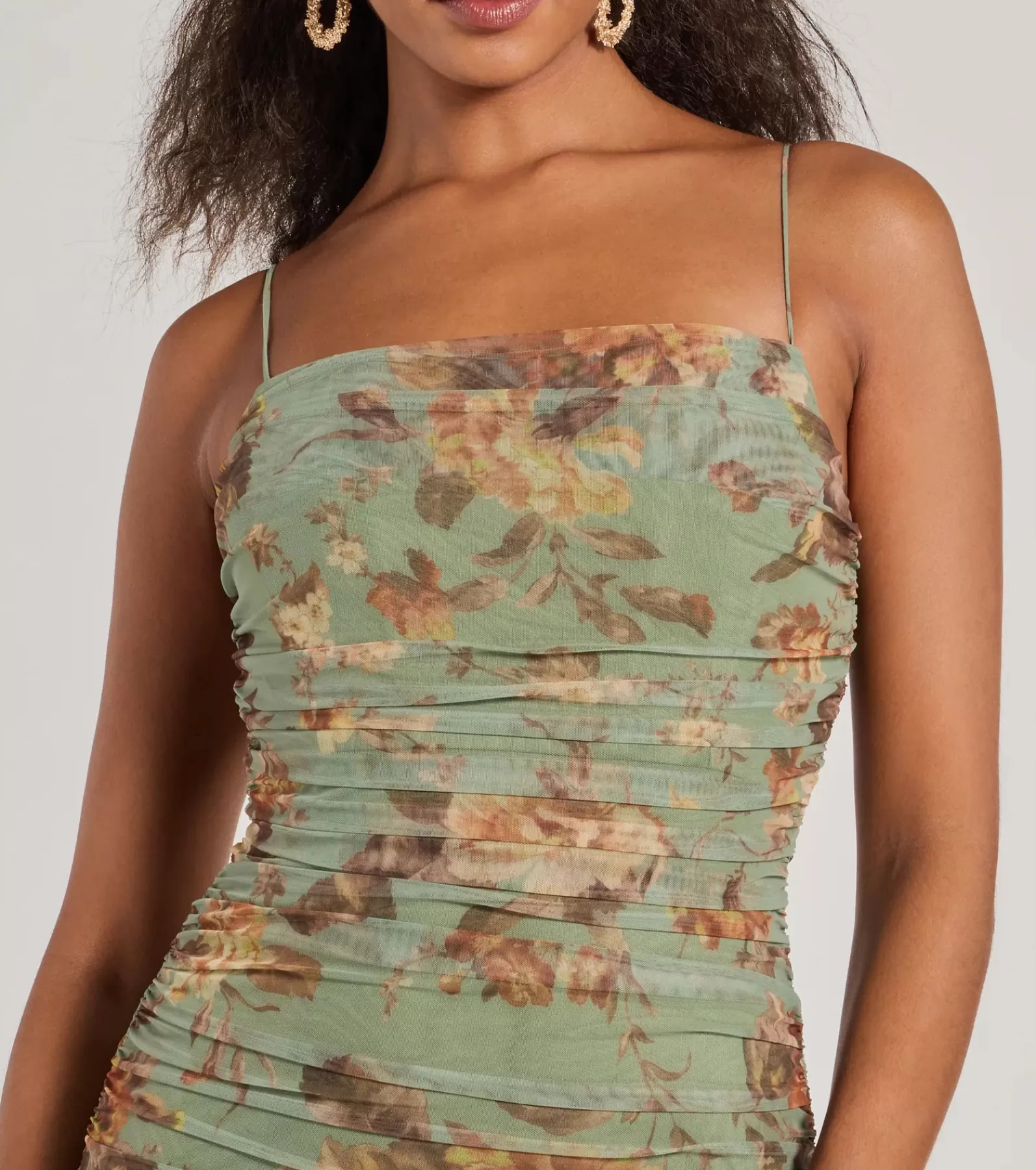 Windsor Rehearsal | Bridal Shower*Romance Will Blossom Corset Floral Mesh Midi Dress