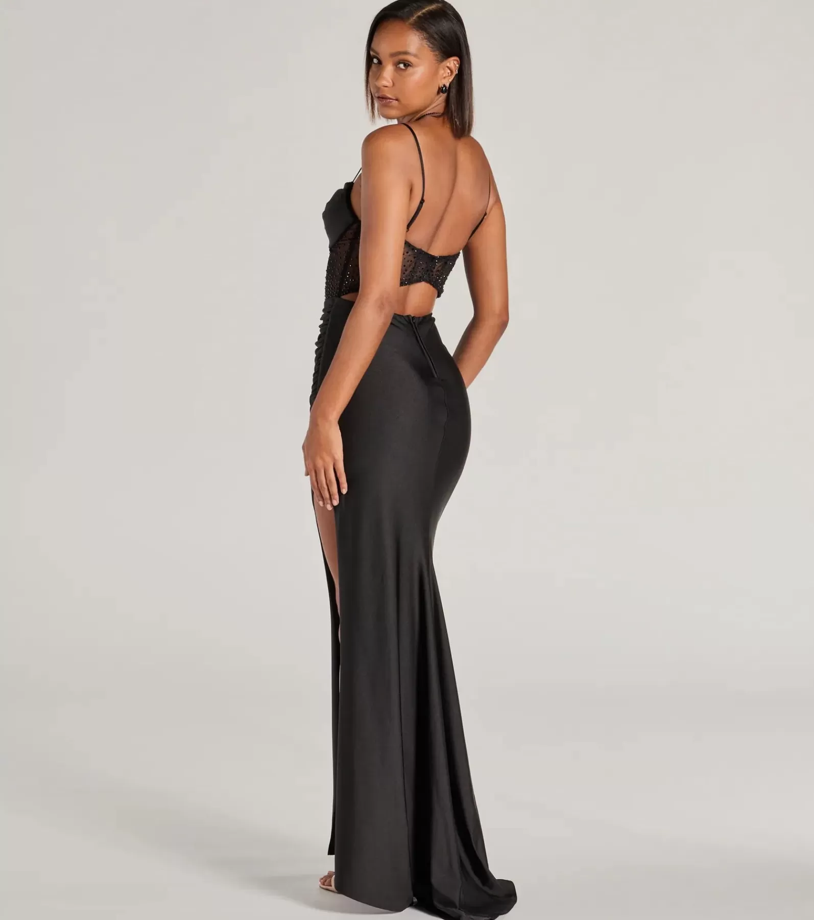 Windsor Long Dresses | Corset Dresses*Sadie Rhinestone Corset Open Back Mermaid Formal Dress