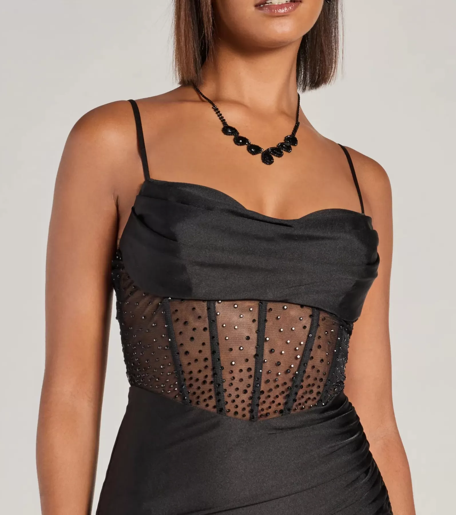 Windsor Long Dresses | Corset Dresses*Sadie Rhinestone Corset Open Back Mermaid Formal Dress
