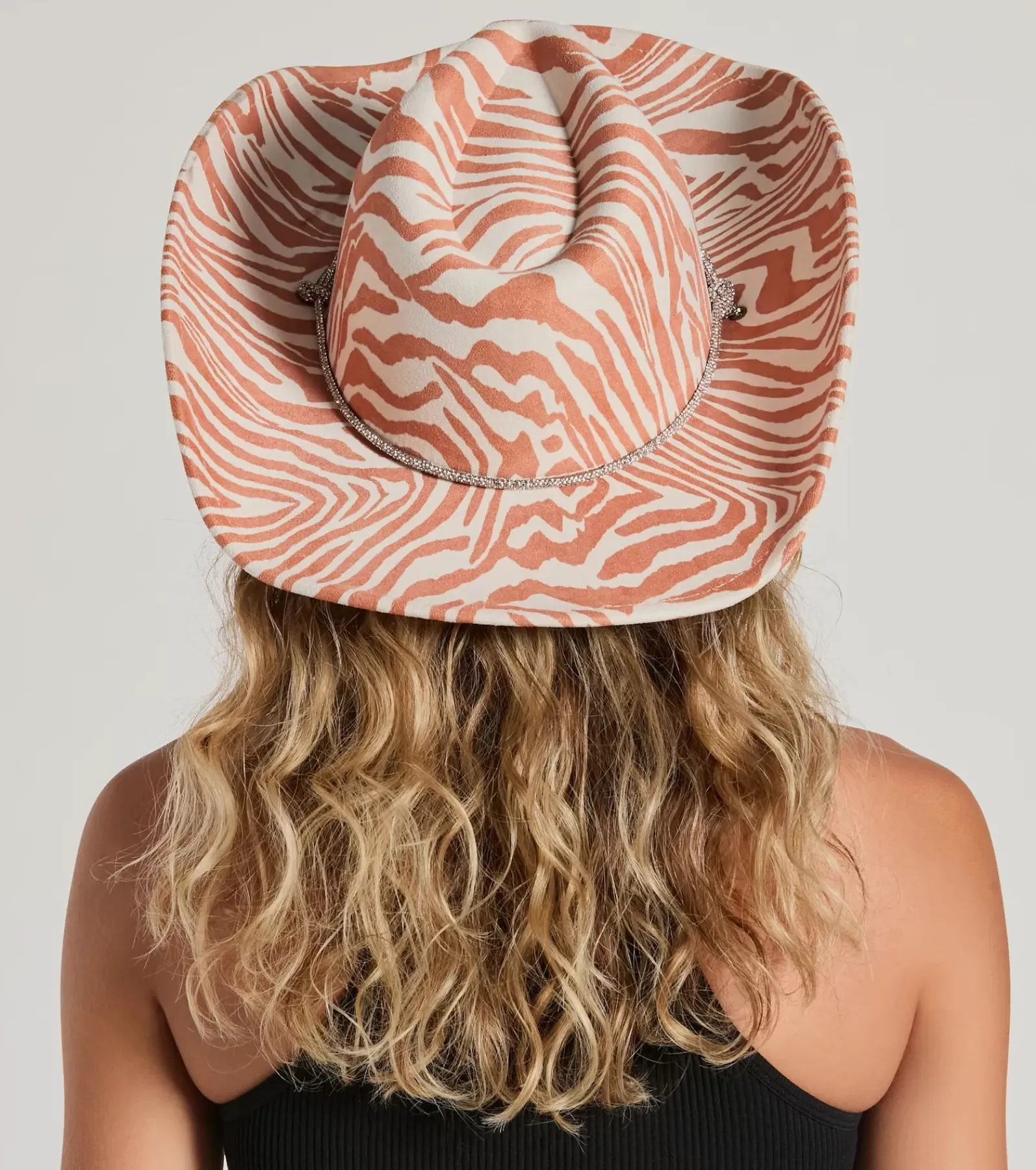 Windsor Hats*Safari Babe Zebra Rhinestone Faux Suede Cowboy Hat