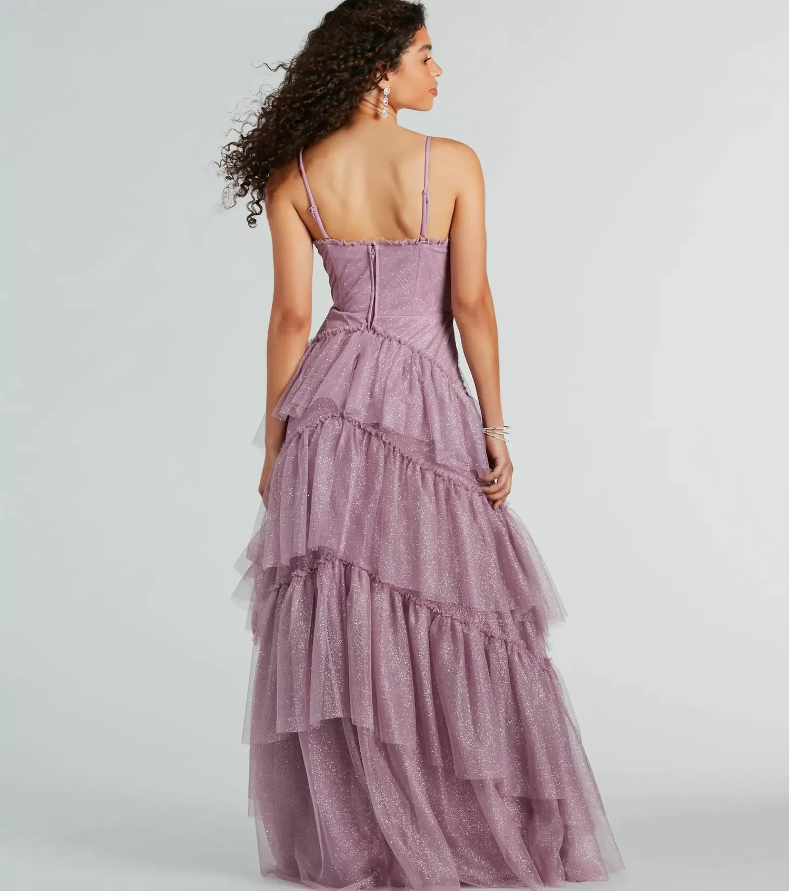 Windsor Corset Dresses | Ball Gowns*Saylor Formal Glitter Tulle A-Line Long Dress