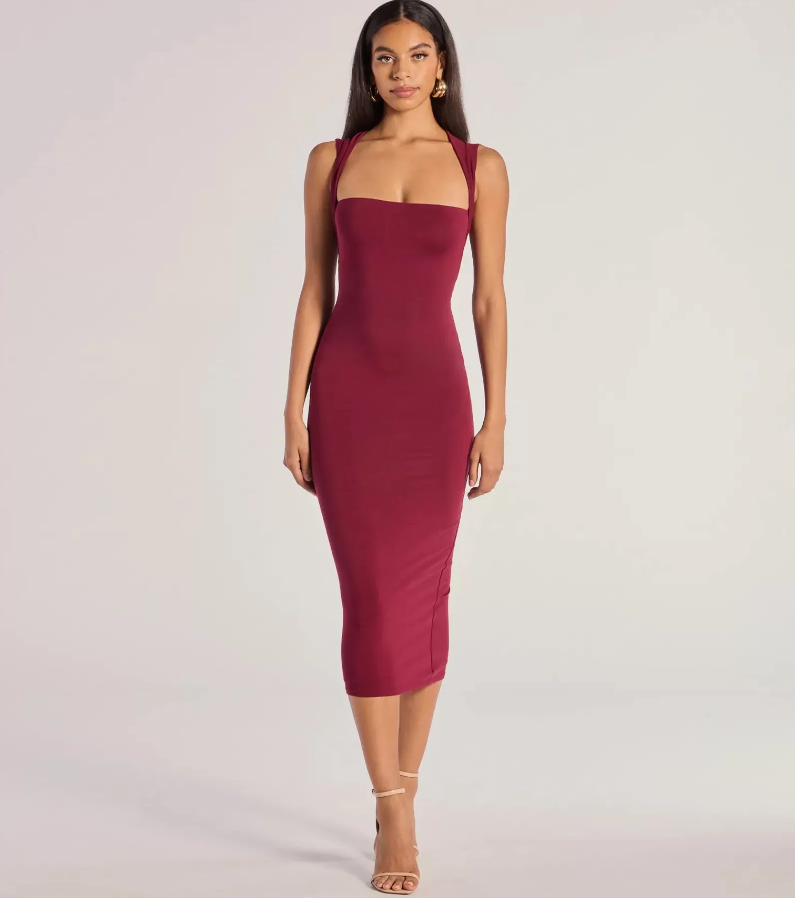 Windsor Midi Dresses | Bodycon Dresses*Serving Sleek Square Neck Bodycon Midi Dress