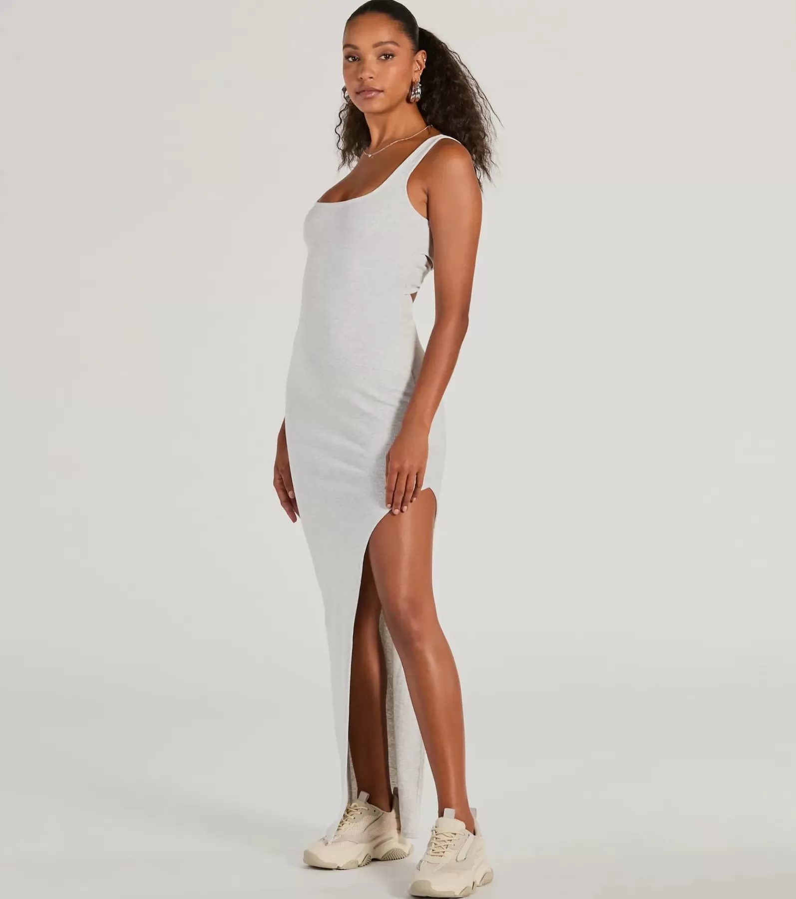 Windsor Maxi Dresses | Sundresses*Set For Cuteness Twist Back Slit Rib Knit Maxi Dress