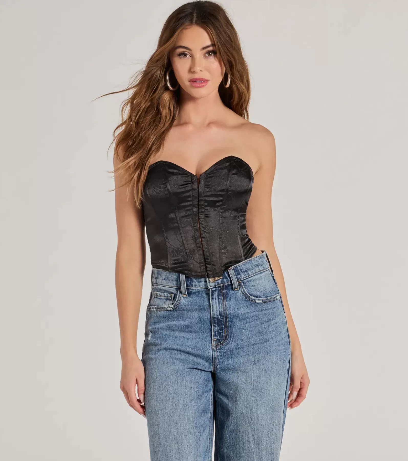 Windsor Going-Out Tops | Corset & Bustier Tops*Sexy Allure Floral Jacquard Satin Corset Top