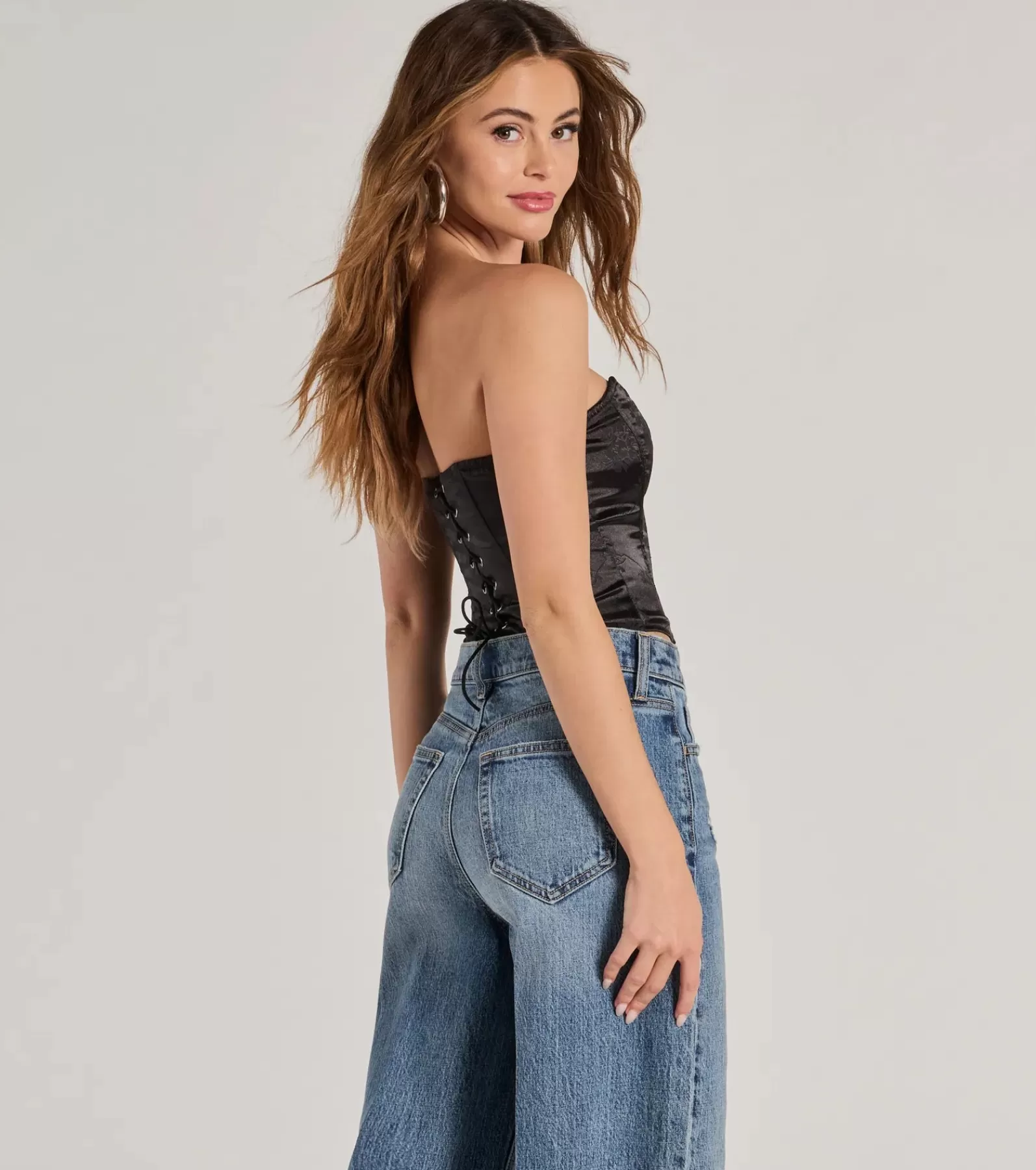 Windsor Going-Out Tops | Corset & Bustier Tops*Sexy Allure Floral Jacquard Satin Corset Top
