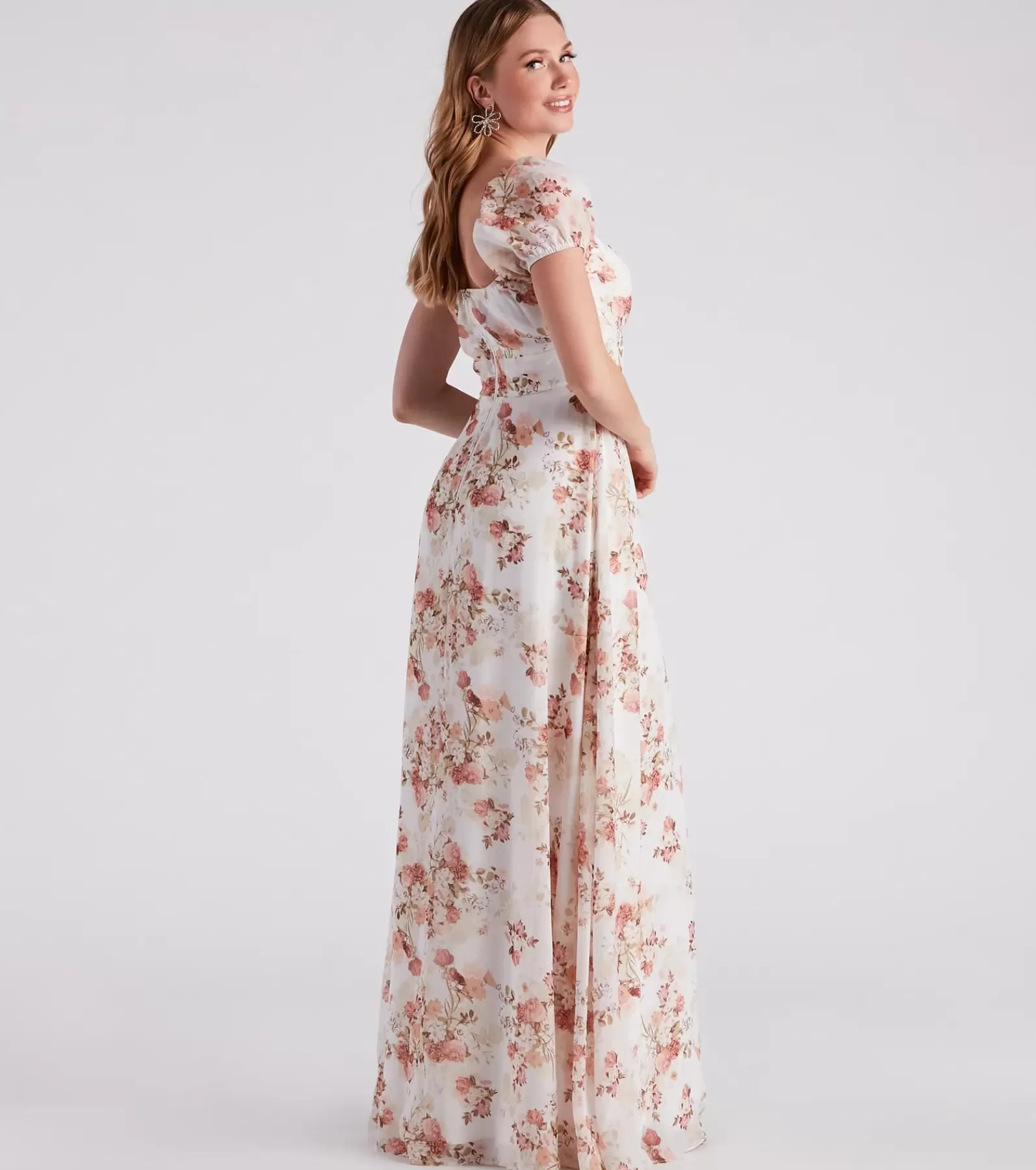 Windsor Engagement Dresses | Country Wedding Guest Dresses*Sharon Formal Floral Chiffon A-Line Dress