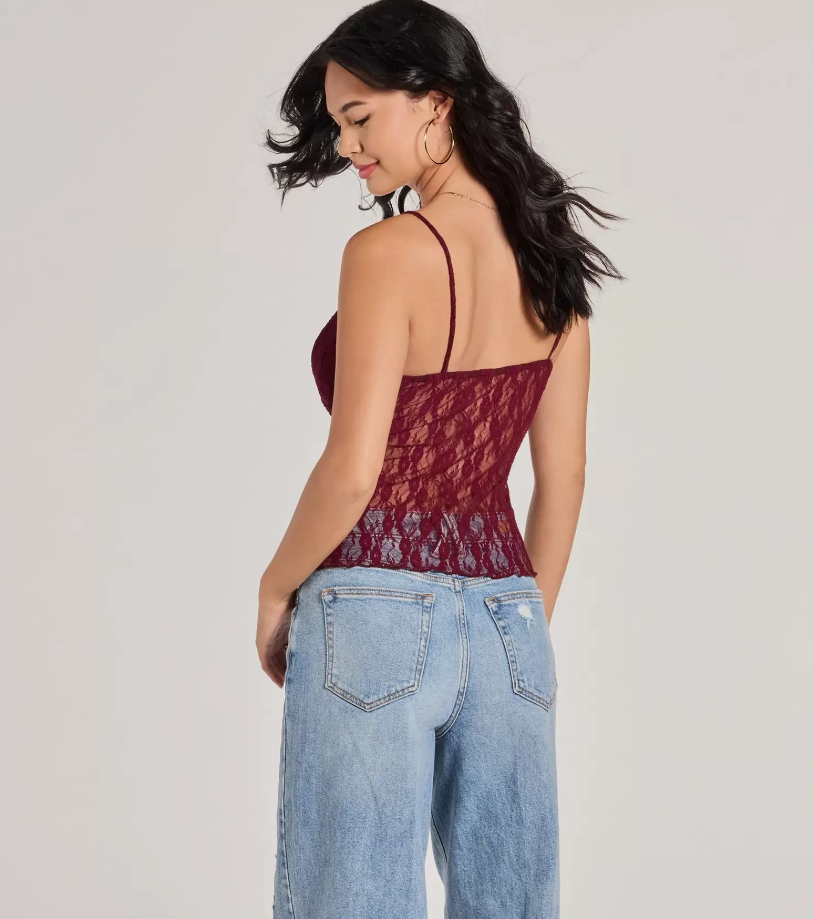 Windsor Going-Out Tops | Crop Tops*Sheerly Sultry V-Neck Lace Crop Top