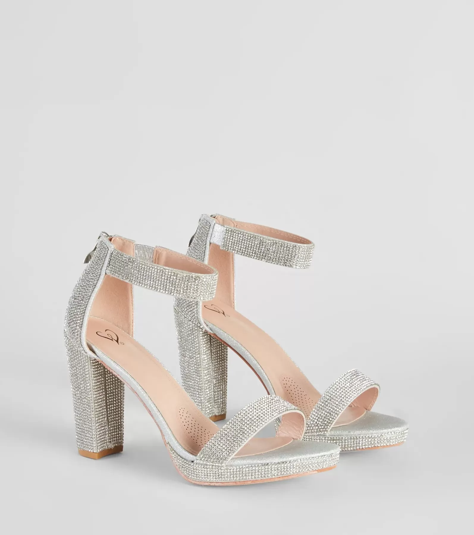 Windsor High Heels | Sandals*Shimmer In Rhinestone Block Heels