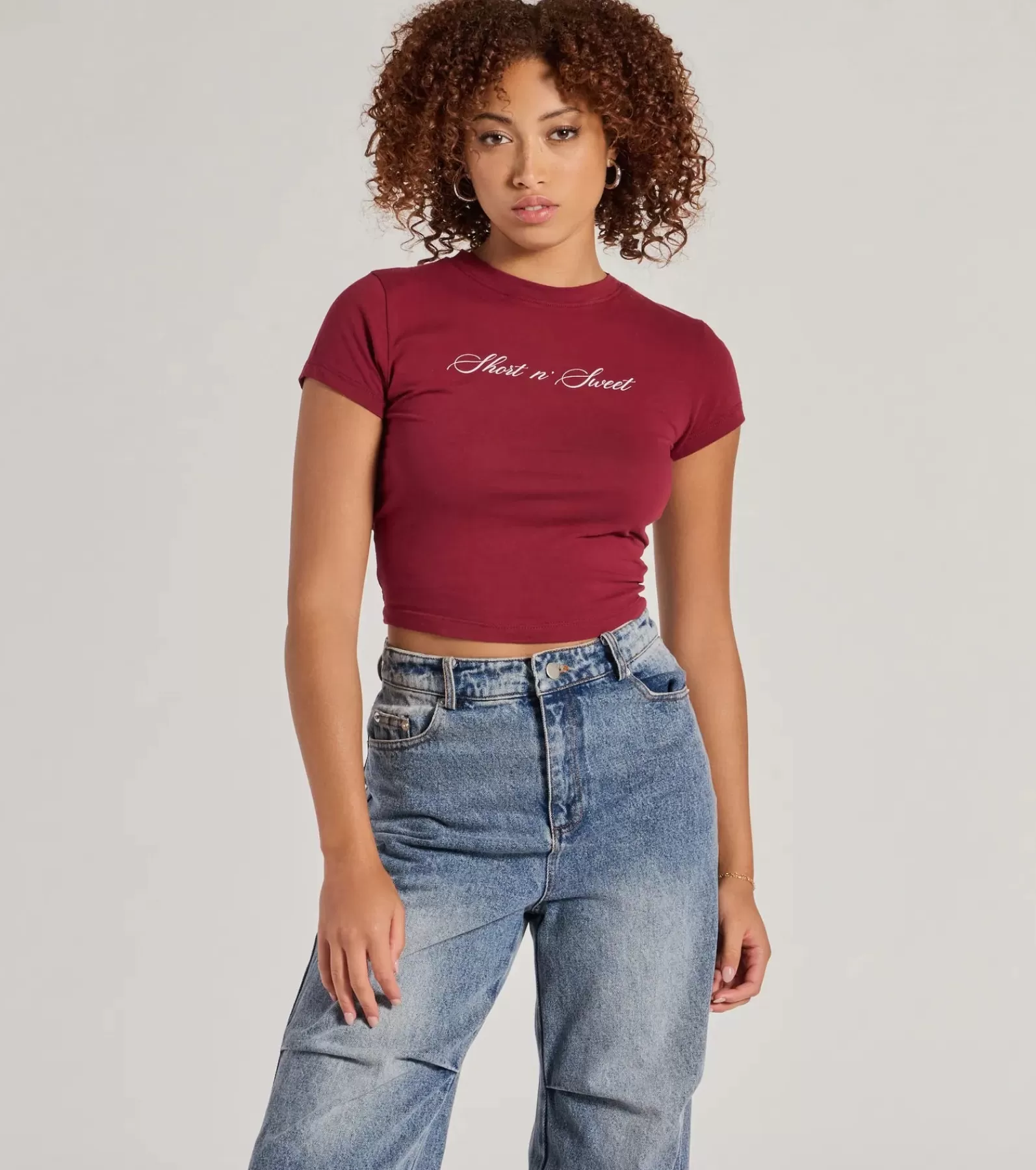 Windsor Graphic Tees | Short Sleeve Tops*Short N' Sweet Cropped Graphic Tee