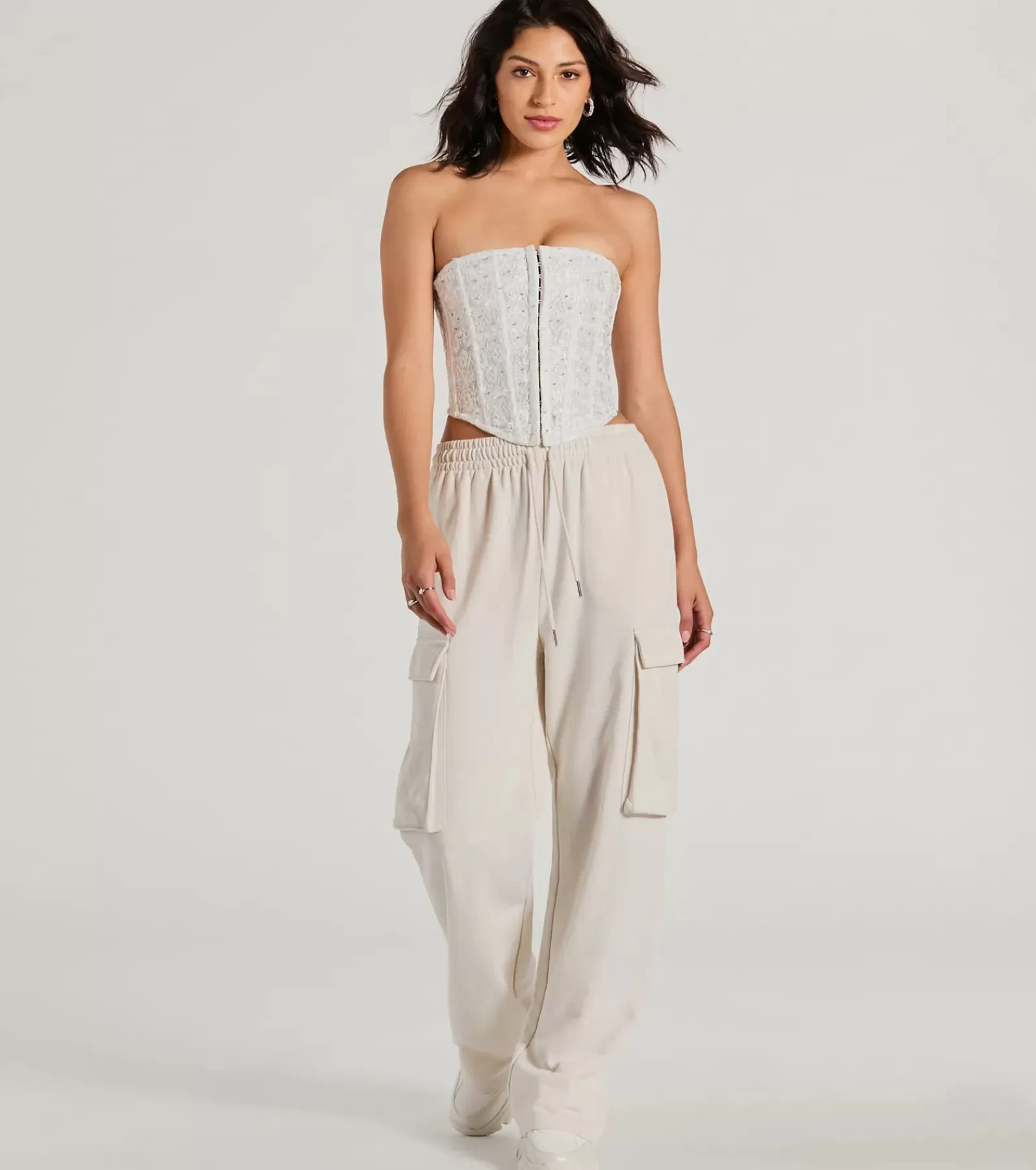 Windsor Going-Out Tops | Corset & Bustier Tops*Show Stopper Strapless Lace Beaded Corset Top