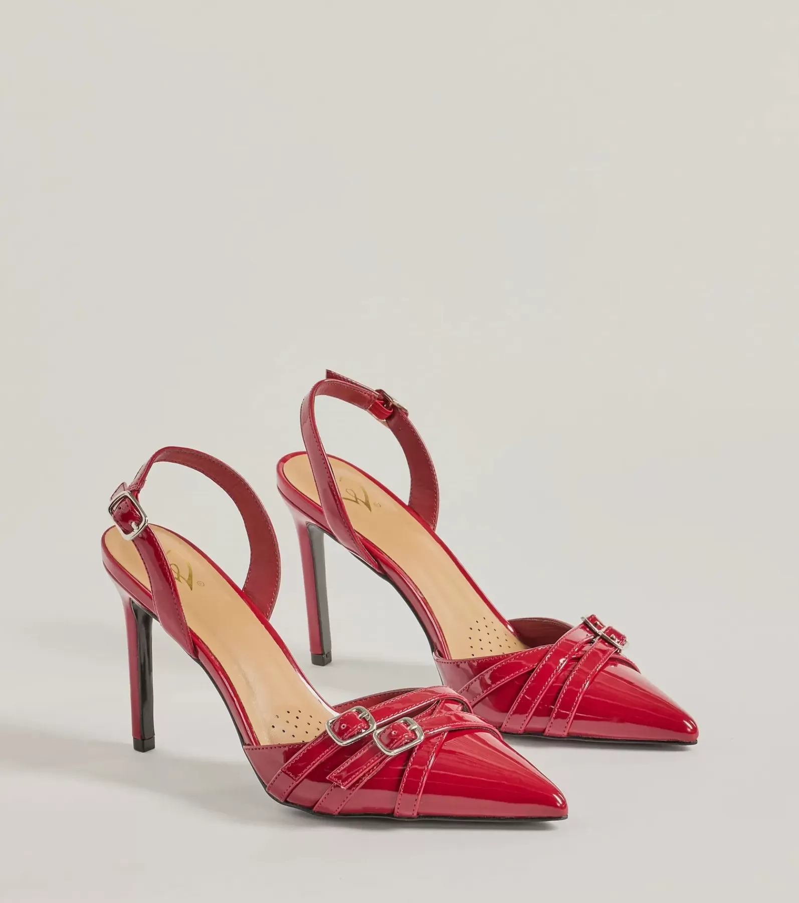 Windsor Stilettos | Heels*Sleek Buckle Strap Sling-Back Stiletto Pumps