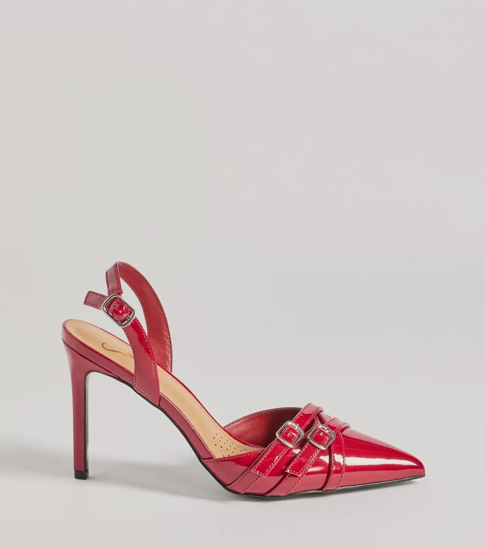 Windsor Stilettos | Heels*Sleek Buckle Strap Sling-Back Stiletto Pumps