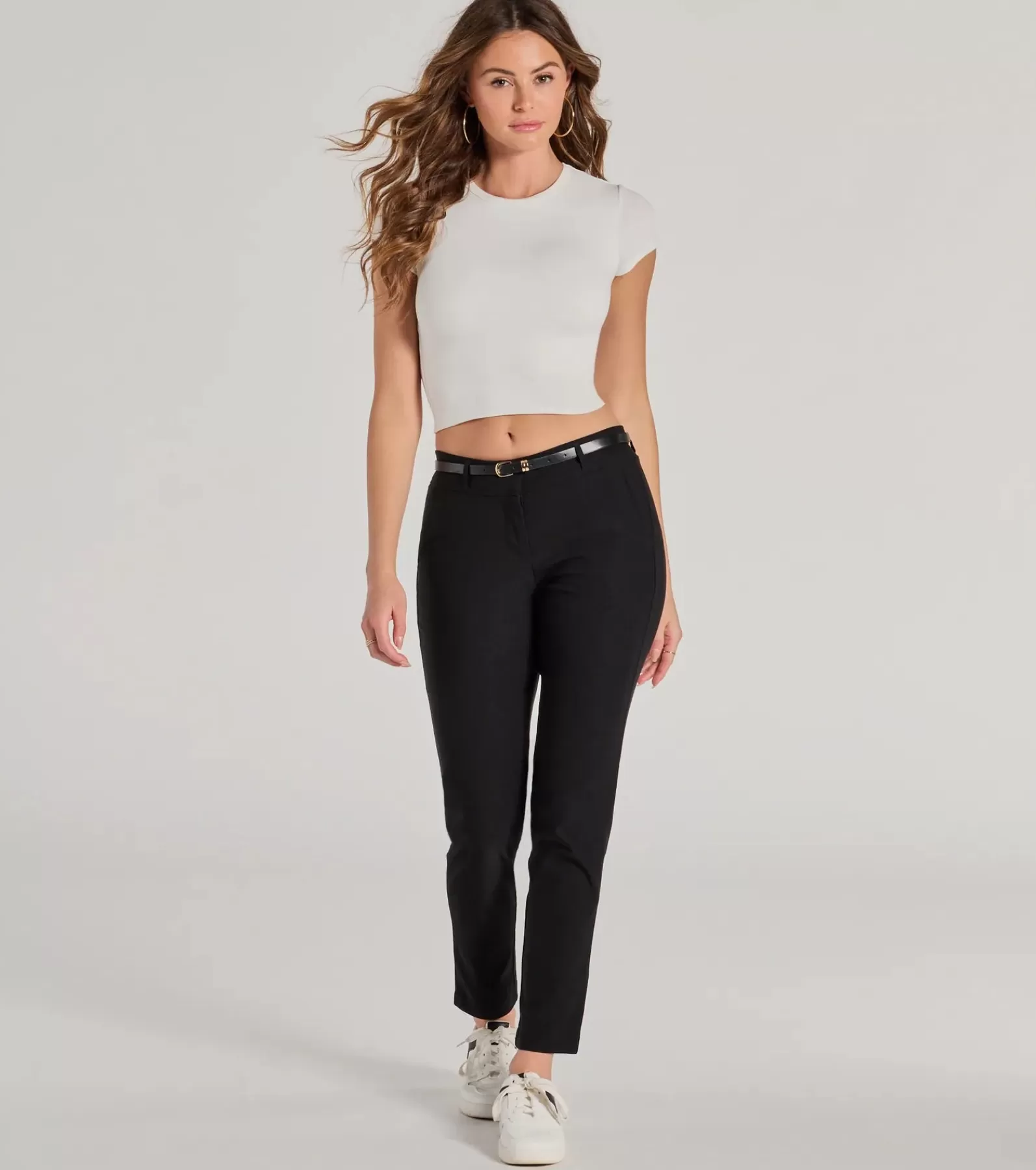 Windsor Black Pants | Pants*Sleek Perfection High-Rise Belted Skinny Pants