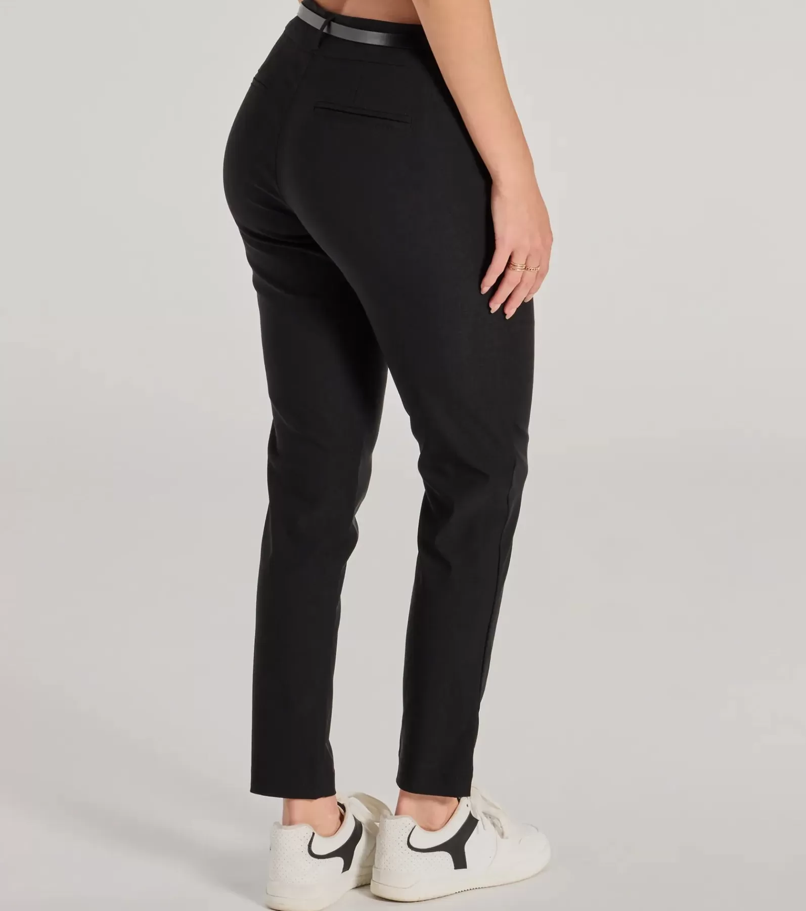 Windsor Black Pants | Pants*Sleek Perfection High-Rise Belted Skinny Pants